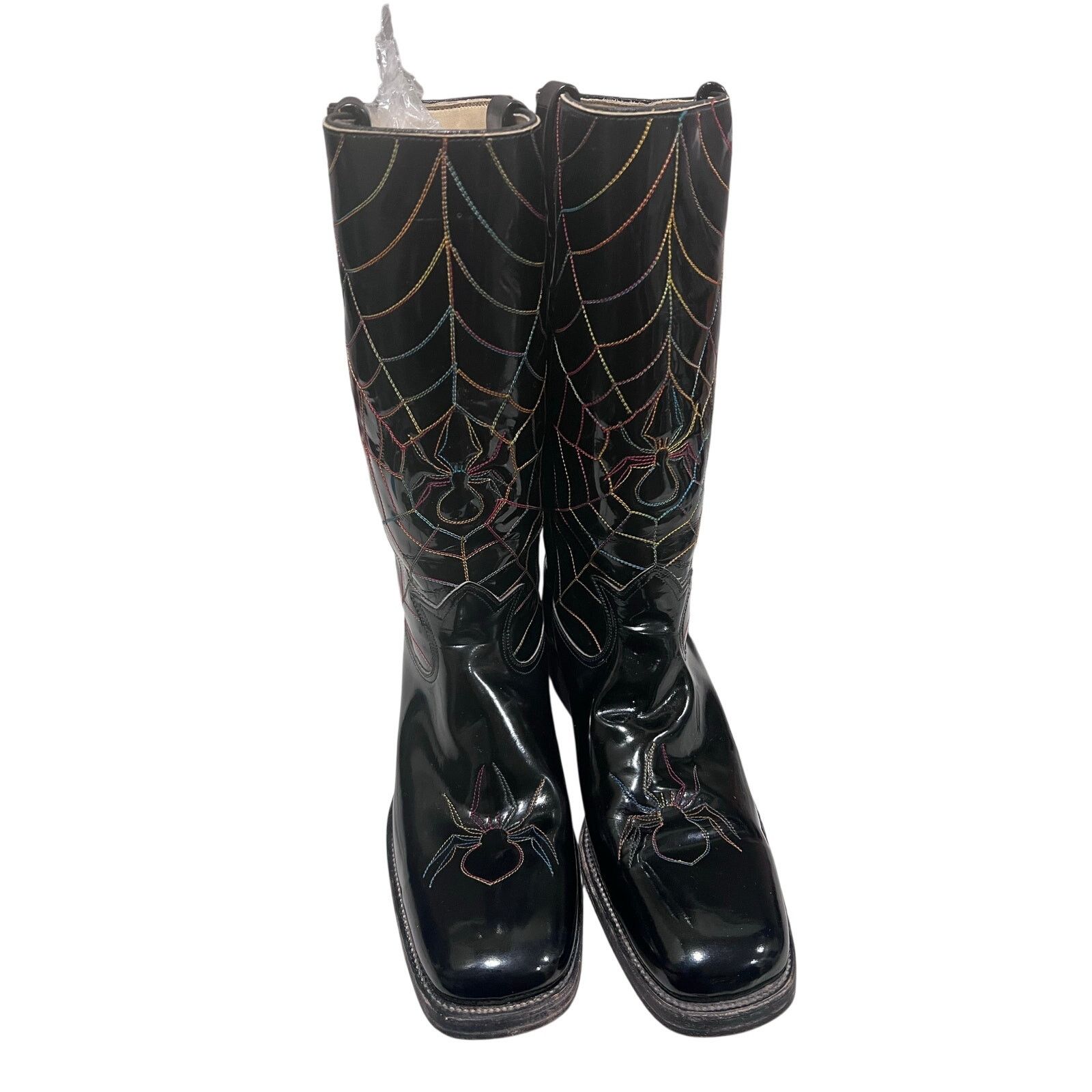 Other Justin Vaquero Patent Leather Cowboy Boot Spider 10D Rare Size US 10.5 / EU 43-44 - 2 Thumbnail