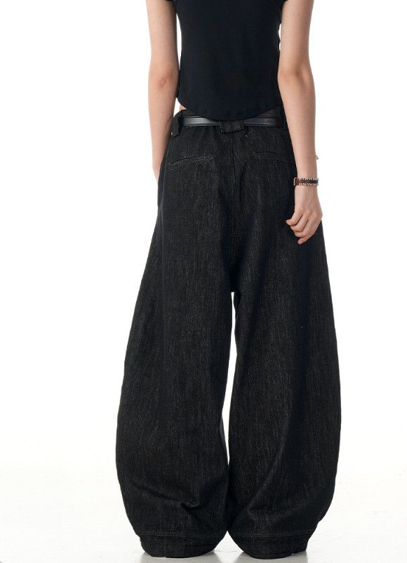 Jean American men's loose distressed black scimitar jeans Size US 32 / EU 48 - 4 Thumbnail