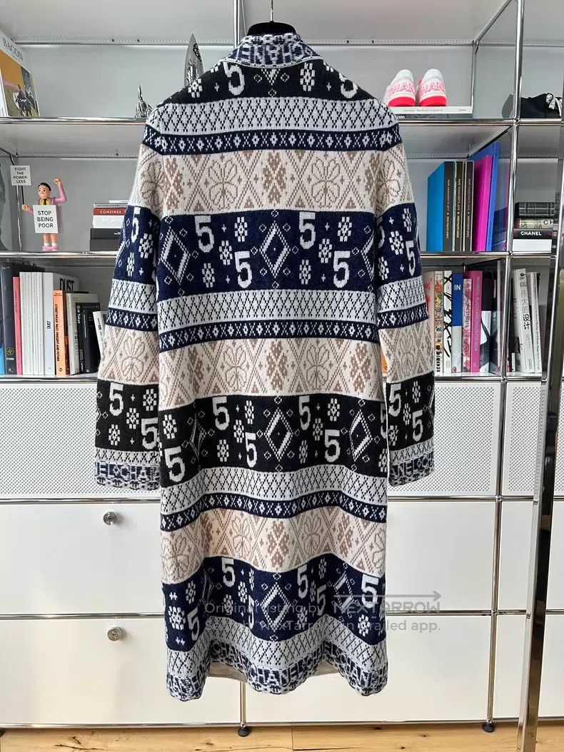Chanel Chanel 20b No. 5 Snowflake Cashmere Long Knitted Cardigan Size XS / US 0-2 / IT 36-38 - 5 Thumbnail