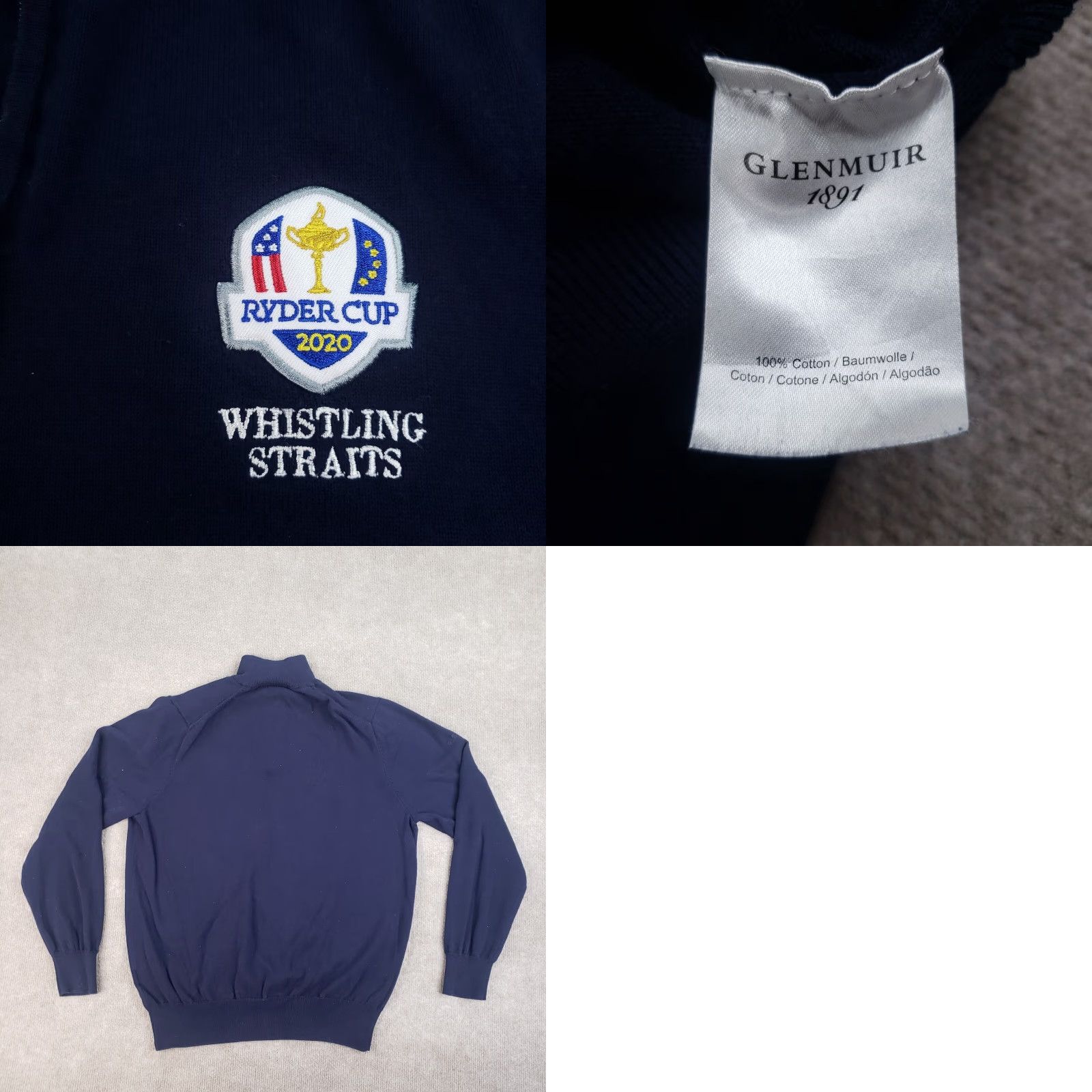 Vintage Glenmuir Sweater Mens Medium Blue 1/4 Zip Mock Neck Pullover Golf 2020 Ryder Cup Size US M / EU 48-50 / 2 - 8 Thumbnail