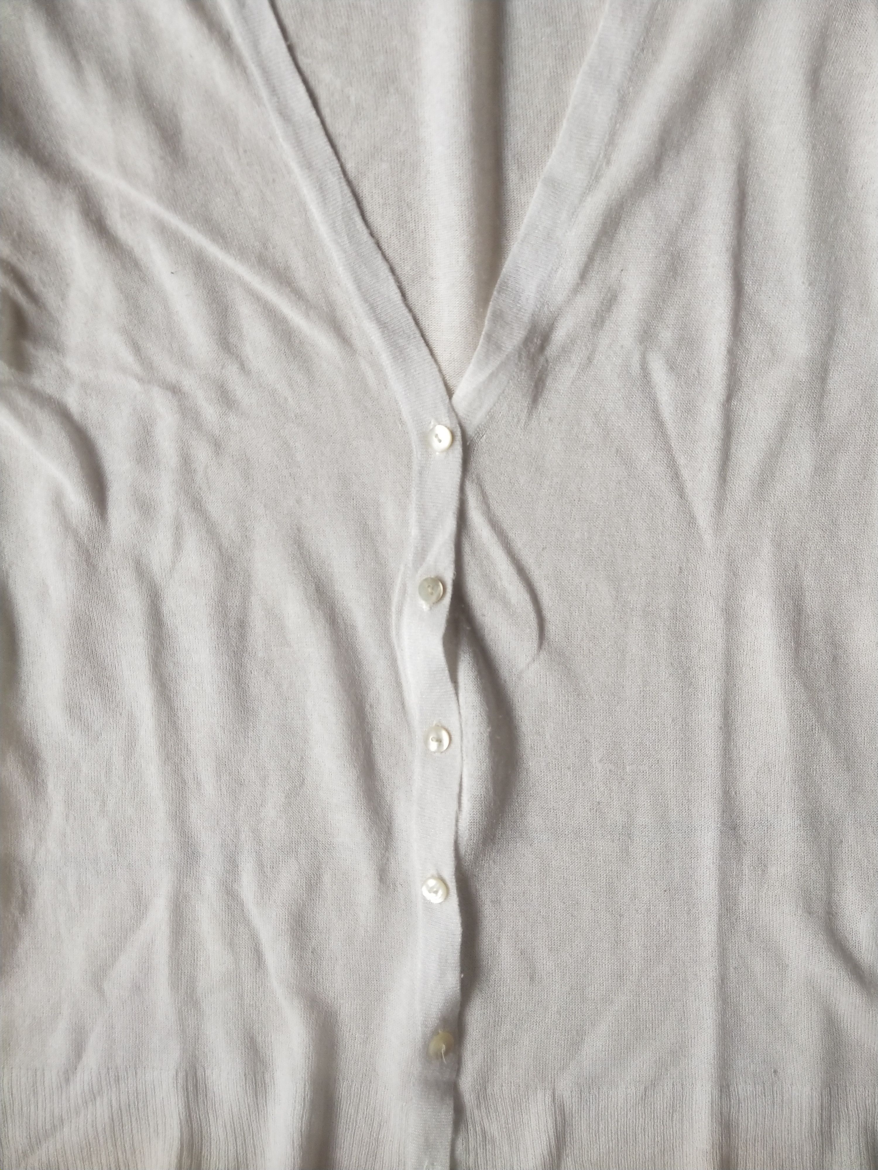 United Arrows United Arrows Lightweight Sheer Rayon V-Neck Cardigan White Size M / US 6-8 / IT 42-44 - 3 Thumbnail