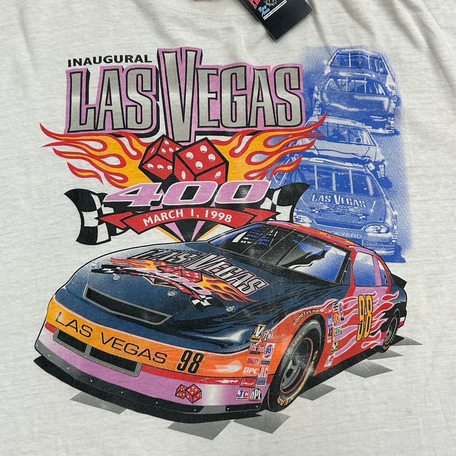 NASCAR Vintage 1998 Las Vegas 400 NASCAR White Tee T Shirt Size XXL Size US XXL / EU 58 / 5 - 8 Thumbnail