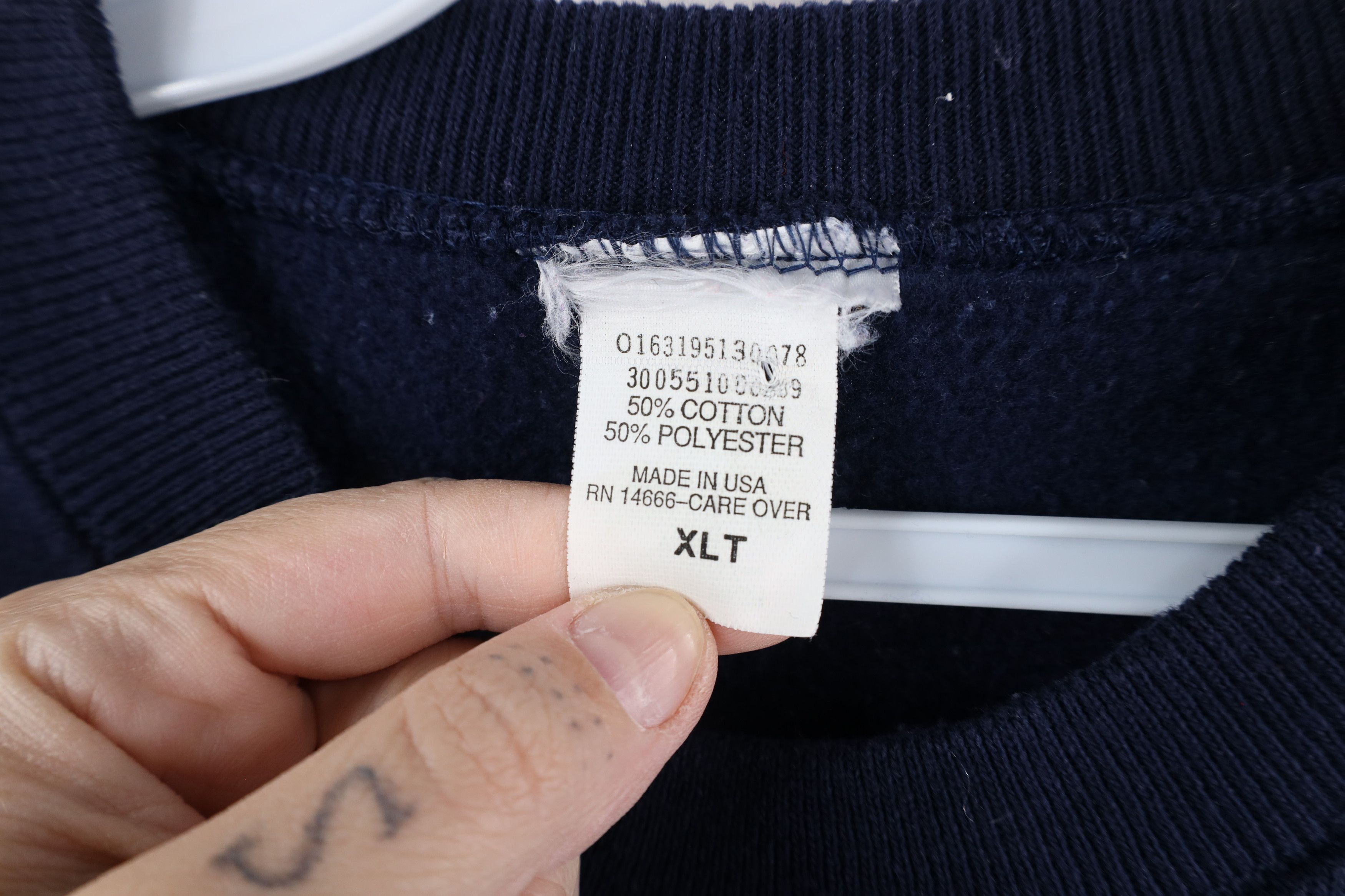 Vintage Vintage 90s Streetwear Blank Heavyweight Sweatshirt Blue USA Size US XL / EU 56 / 4 - 4 Thumbnail