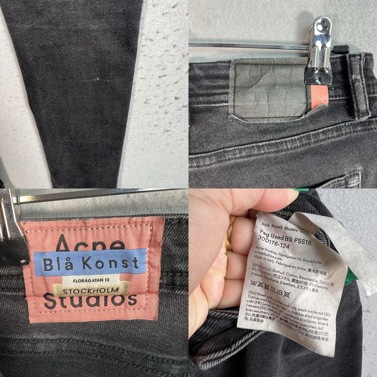 Acne Studios ACNE STUDIOS Jeans Women’s 25 x 25.5 Bla Konst Skinny Black Denim Made in Italy Adult Women 25in 25.5in Slim Skinny Size 42" / US 20 - 8 Thumbnail