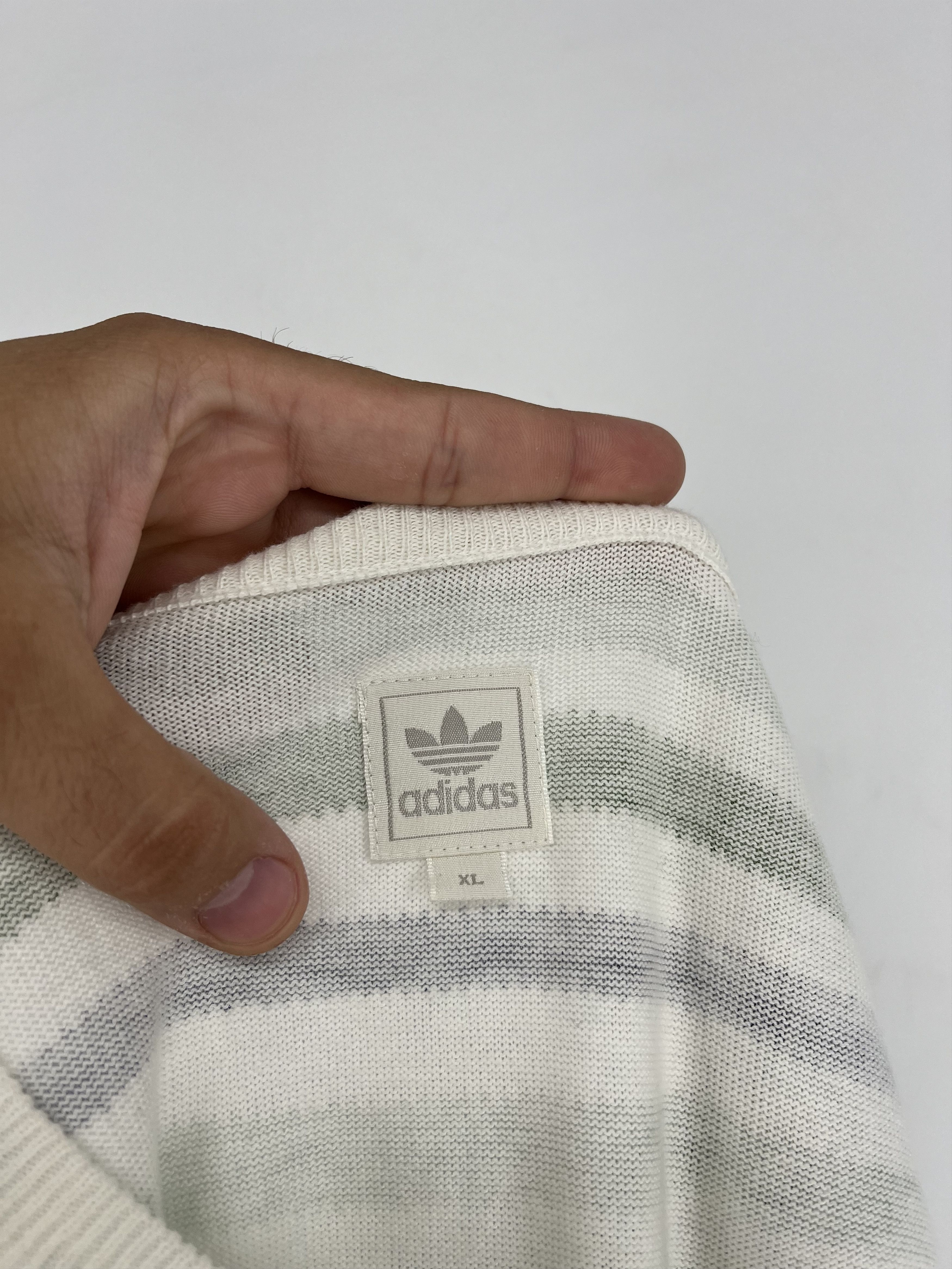 Adidas Vintage Y2K Adidas Streetwear Style Striped V-neck Sweater Size US XL / EU 56 / 4 - 8 Thumbnail