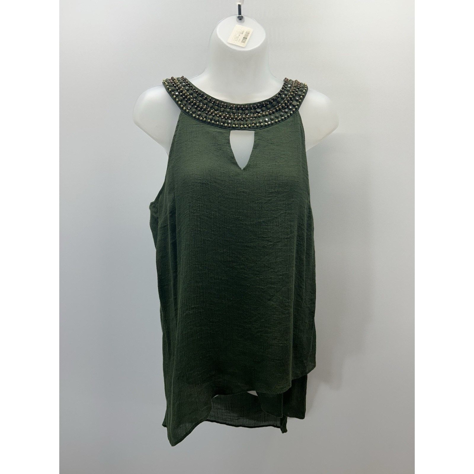 Other AB Studio Beaded Embellished Gauze M Asymmetrical Hem Green Size L / US 10 / IT 46 - 4 Thumbnail