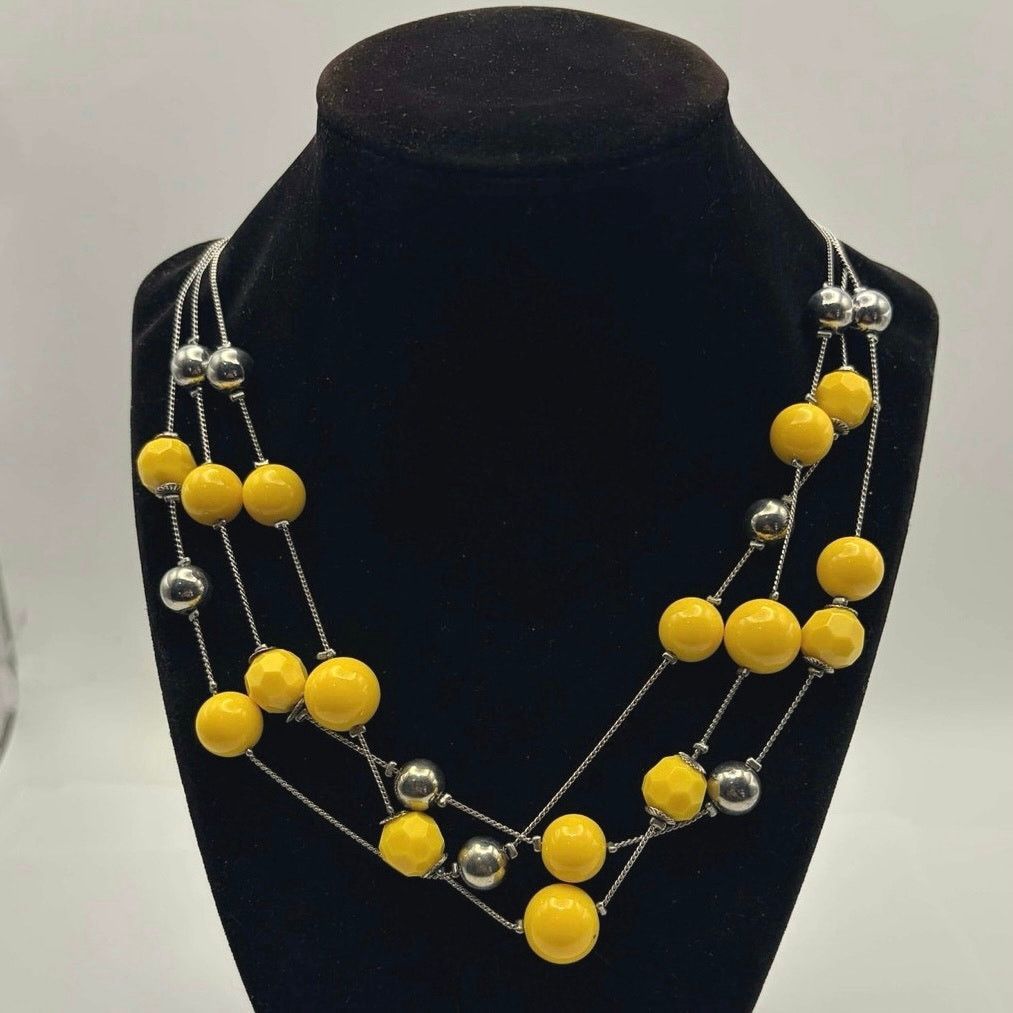 Other Yellow Beaded Layered Necklace Size ONE SIZE - 1 Thumbnail