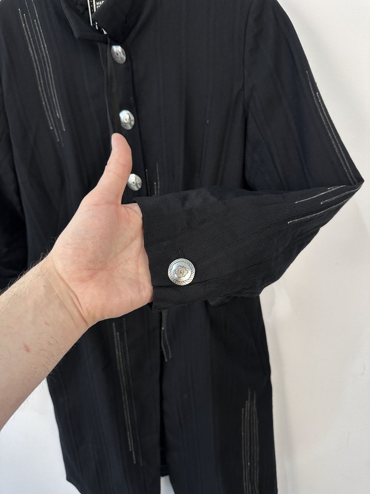 Marithe + Francois Girbaud Vintage Marithé François Girbaud Black Wool Long Jacket Coat Size M / US 6-8 / IT 42-44 - 12 Thumbnail