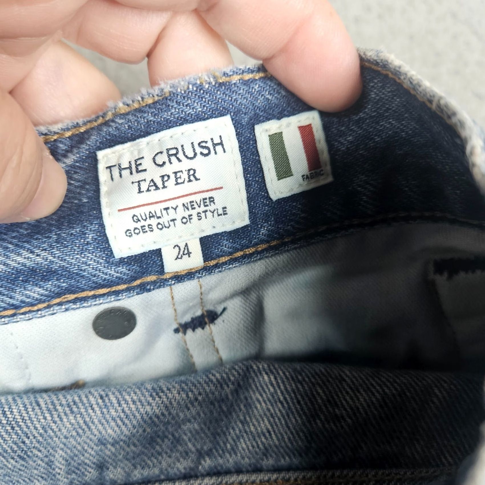 Levi's Levi's Made & Crafted Light-wash THE CRUSH TAPER Stone Distressed Jeans Sz 24 Size 42" / US 20 - 3 Thumbnail