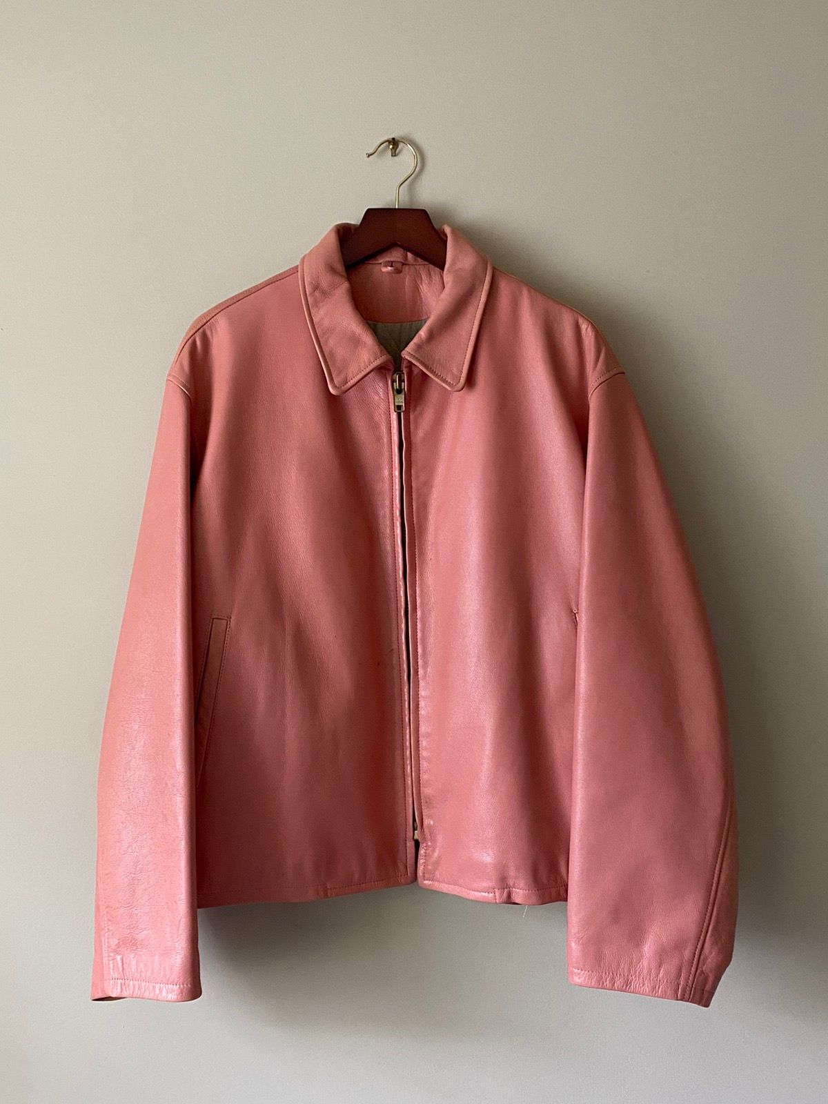 Pre-owned Yohji Yamamoto 91' Salmon Pink Leather Jacket
