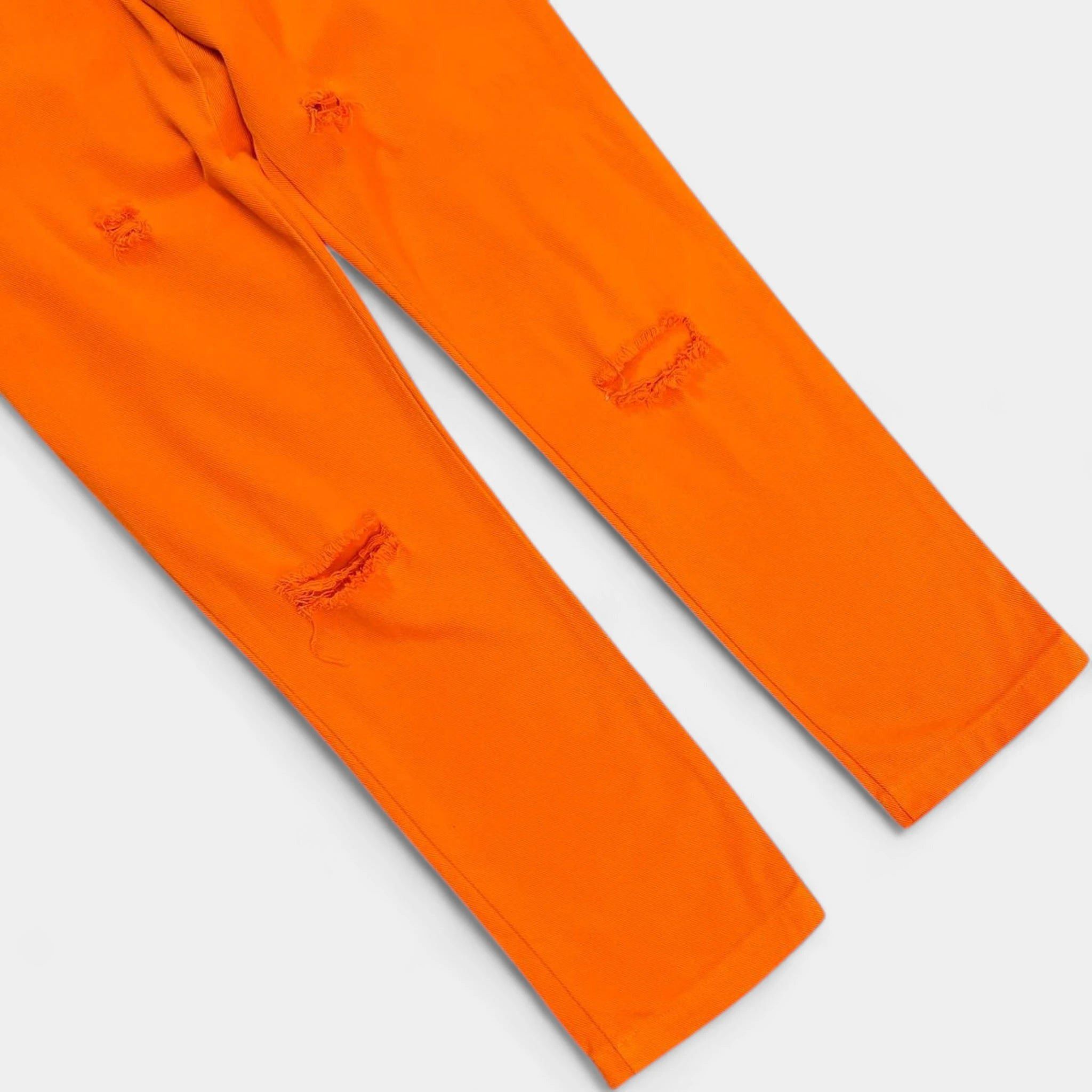 Dolce & Gabbana Dolce & Gabbana Orange Distressed Straight Leg Pants Size US 30 / EU 46 - 2 Thumbnail