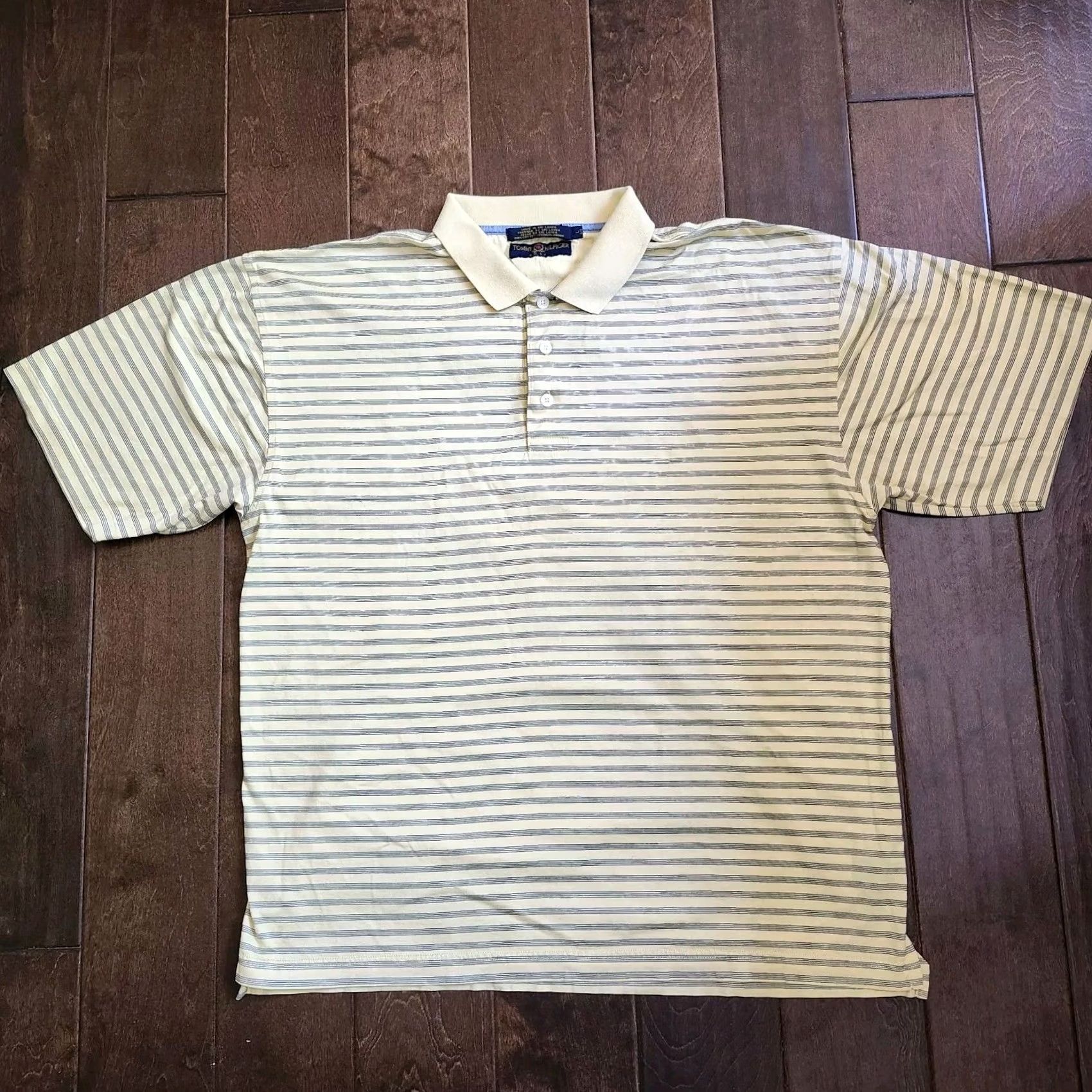 Tommy Hilfiger Tommy Hilfiger Golf Men's Black Yellow Striped Polo Shirt - Size L Size US L / EU 52-54 / 3 - 2 Thumbnail