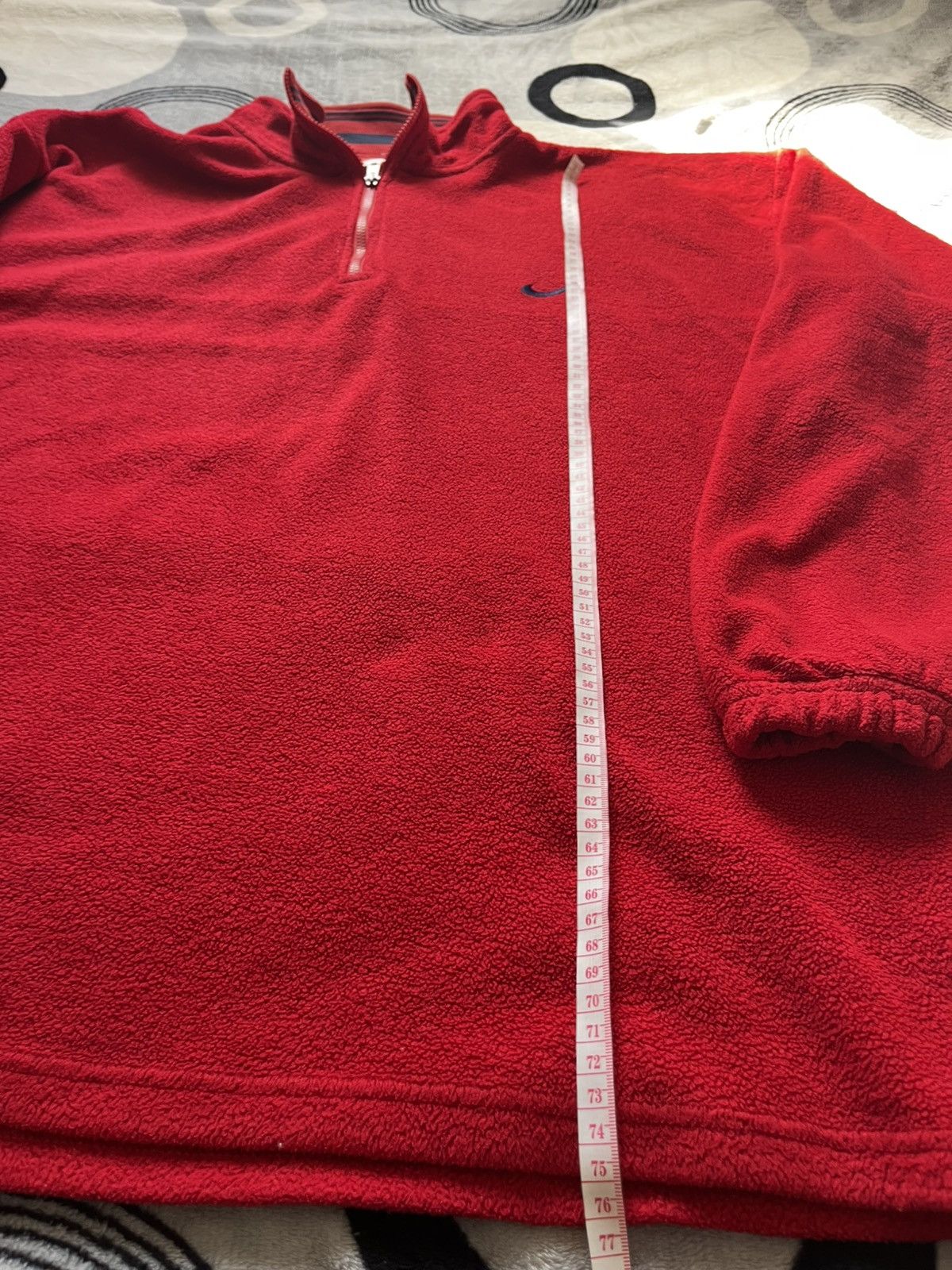Nike × Vintage Vintage 90s red Nike quarter-zip fleece sweatshirt Size US XXL / EU 58 / 5 - 7 Thumbnail