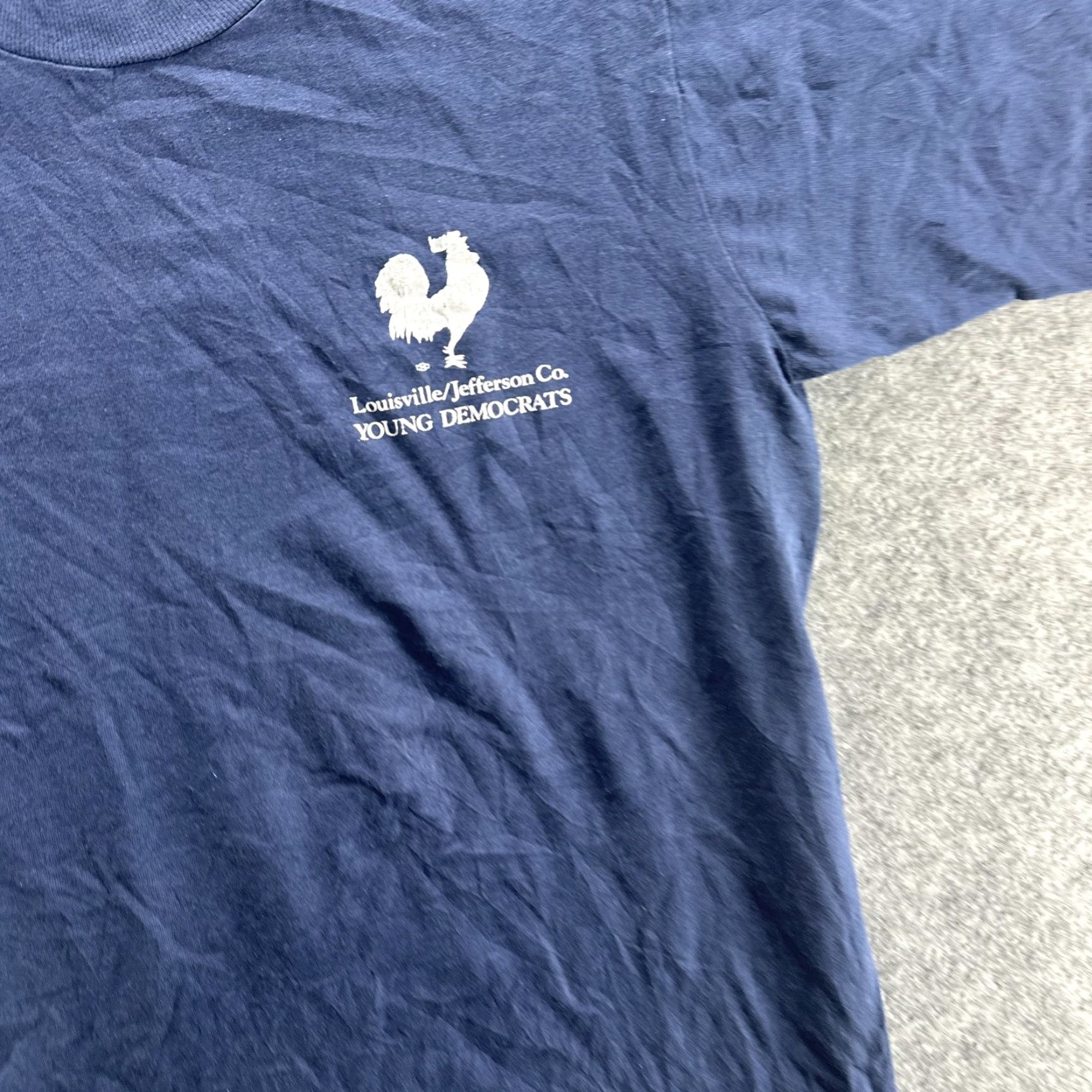 Vintage VINTAGE Screen Stars Best Louisville Jefferson Co Young Democrats Shirt Mens Medium Blue 90s Logo Political Rooster Crew Neck Short Sleeve Made in USA Size US M / EU 48-50 / 2 - 4 Thumbnail