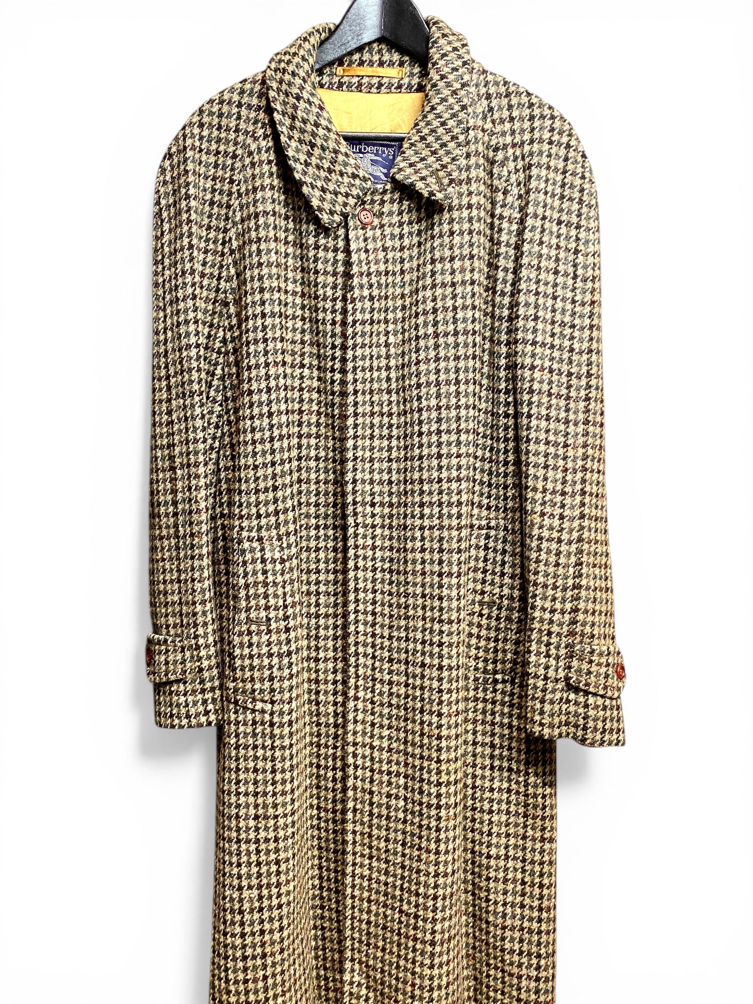 Burberry Burberrys Houndstooth Check Wool Camelhair Long Coat Vintage Size US XXL / EU 58 / 5 - 4 Thumbnail