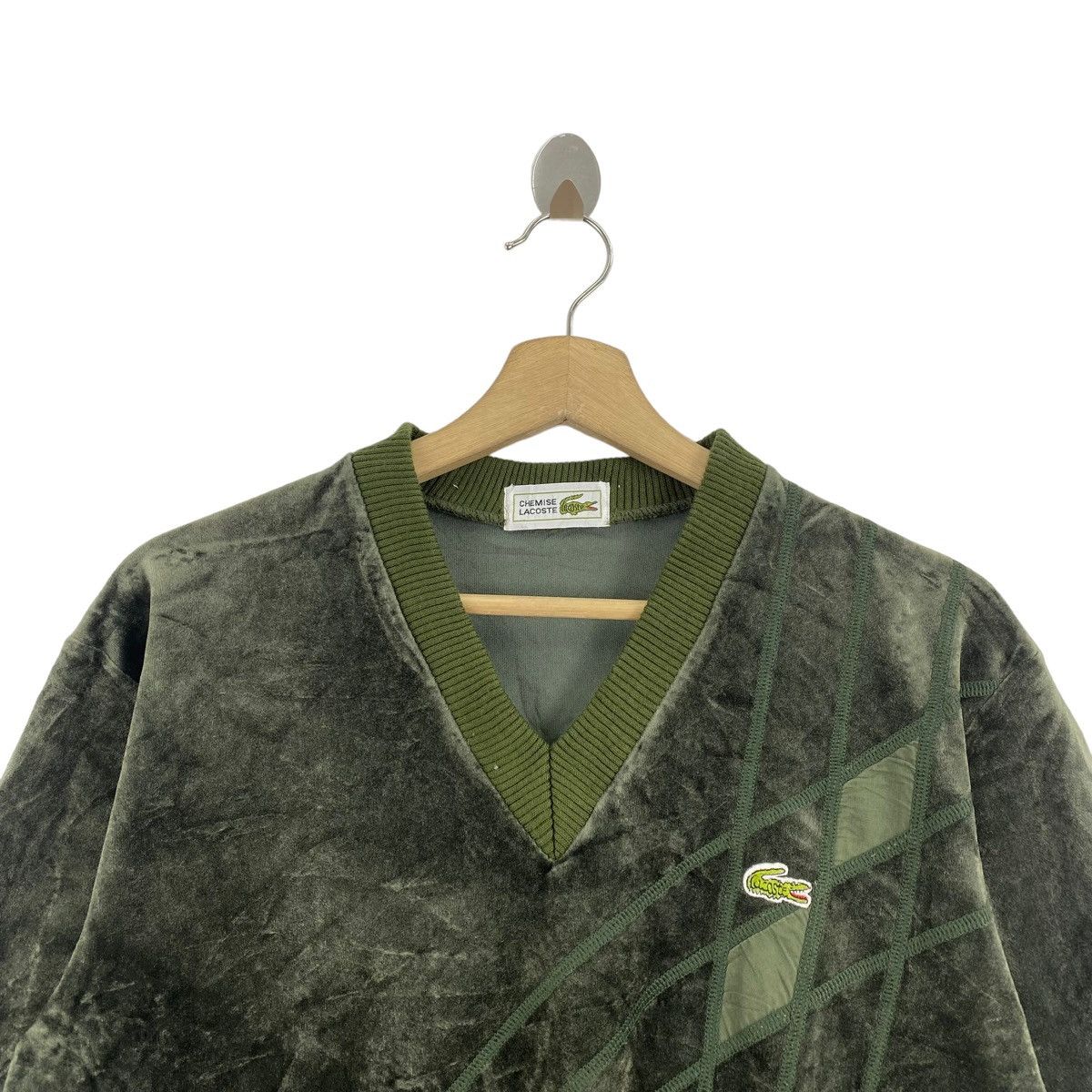Lacoste CHEMISE LACOSTE Embroidered Logo V-neck Green Velvet Size US M / EU 48-50 / 2 - 2 Thumbnail