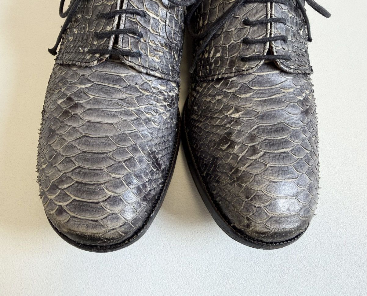 Maison Margiela Gray Snakeskin Lace Up Leather Shoes Size US 7 / IT 37 - 12 Thumbnail