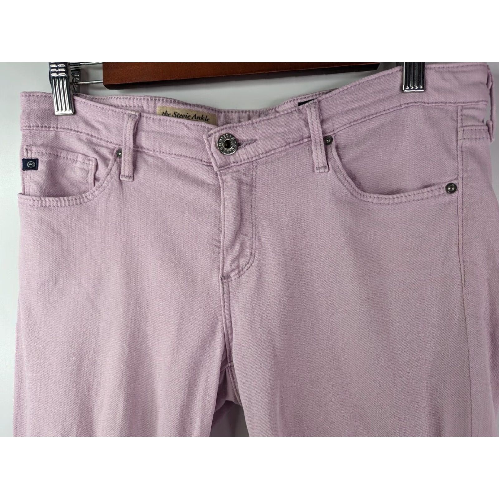 Denime VINTAGE AG Adriano Goldschmied Stevie Pink Denim Jeans Slim Straight 28R Womens Size ONE SIZE - 2 Thumbnail