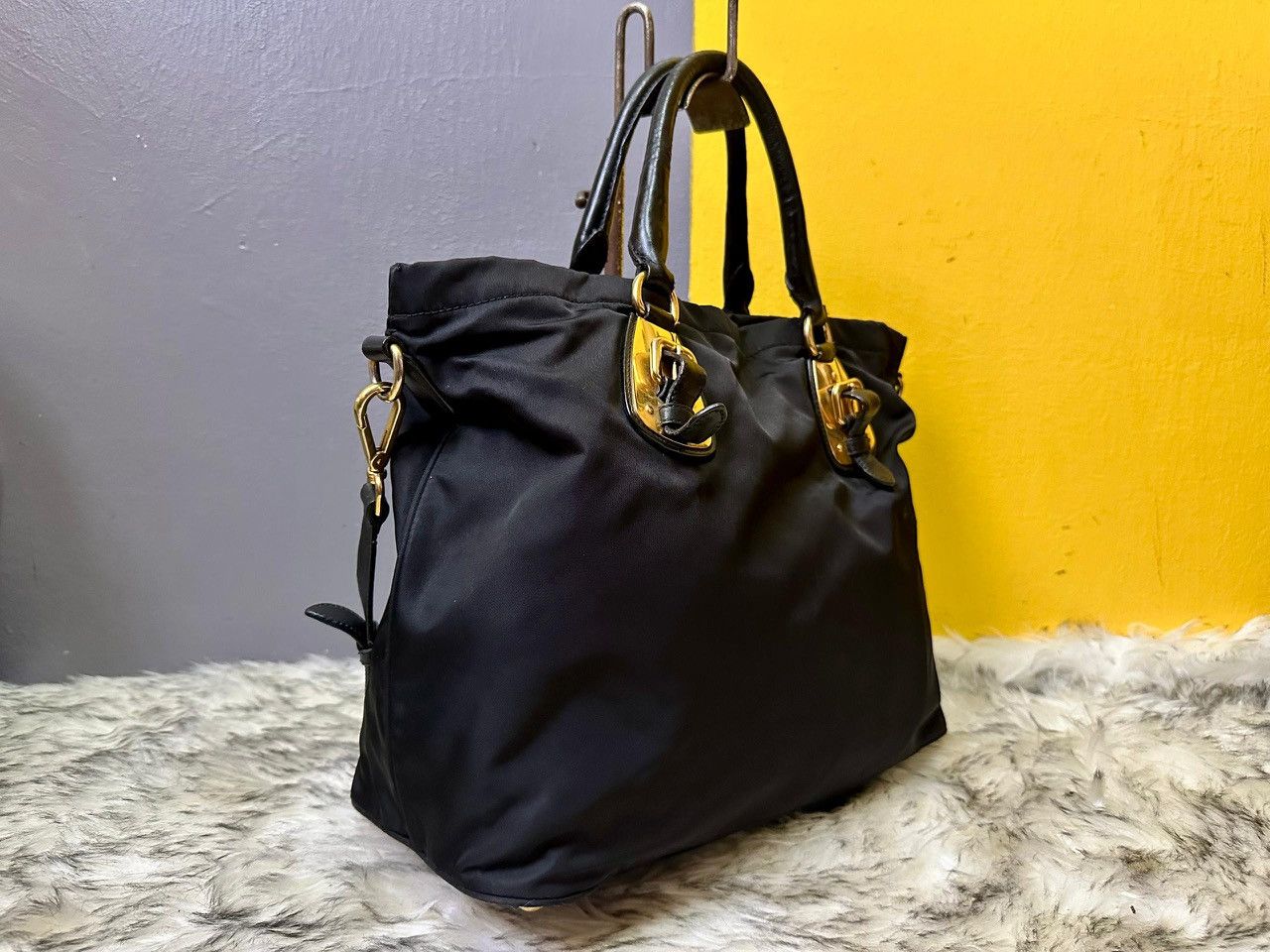 Prada Authentic Prada Tessuto Soft Calf Leather Shopping Tote Bag Size ONE SIZE - 3 Thumbnail