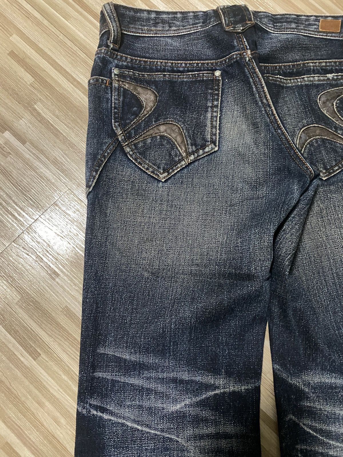 Japanese Brand 💥FLARE 90s BY N.C.F.M WASHED DISTRESS JEANS Size US 30 / EU 46 - 15 Thumbnail