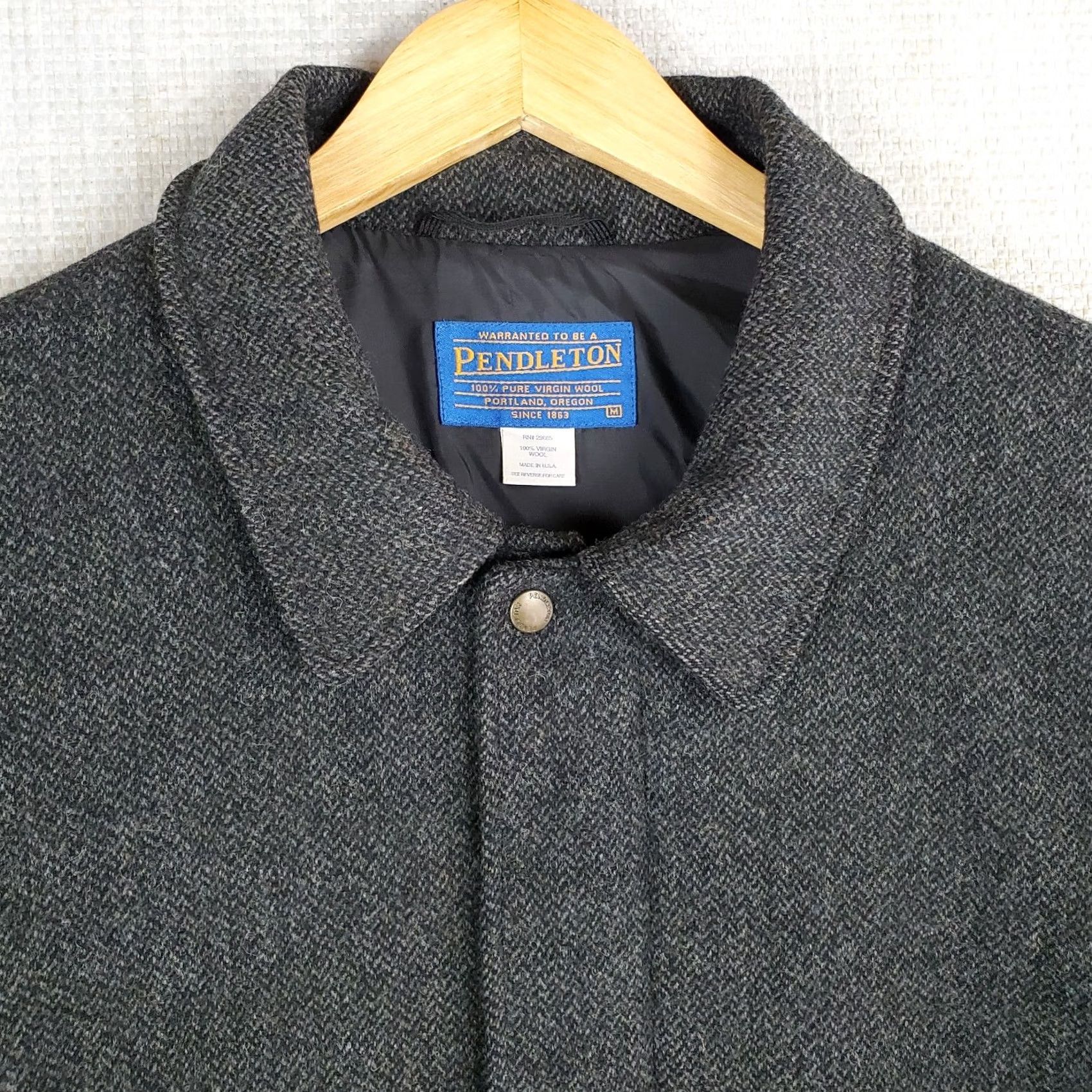 Pendleton VTG PENDLETON Mens Size Medium 100% Virg Wool USA Made Herringbone Field Jacket Size US XL / EU 56 / 4 - 5 Thumbnail