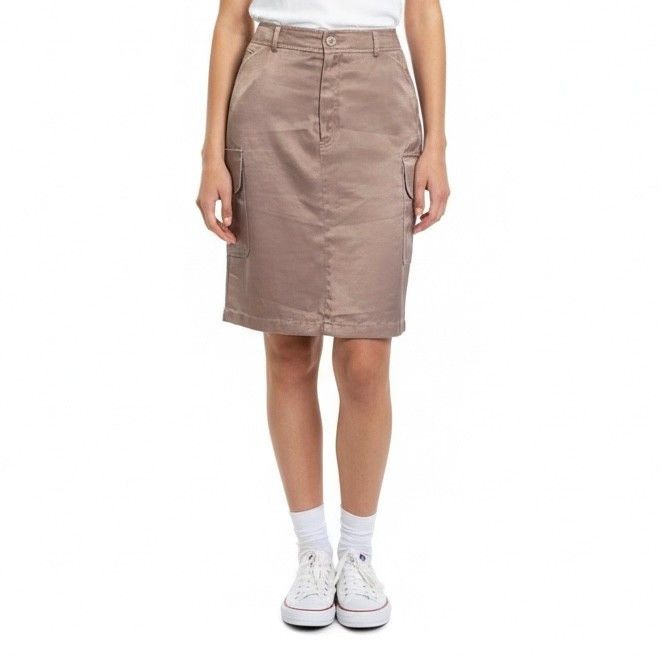 Vintage Blush Pink Satin Cargo Midi Skirt - M/ 30" waist Size 30" / US 8 / IT 44 - 8 Thumbnail