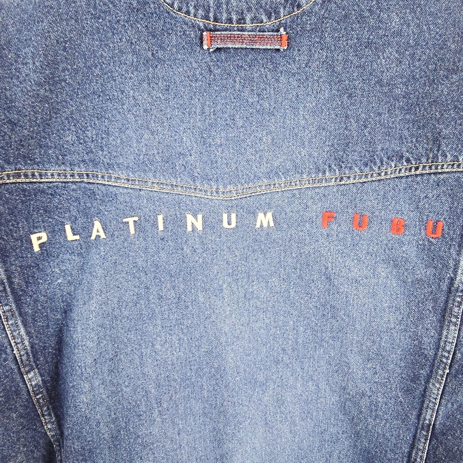Fubu Vintage Platinum FUBU Denim Jacket Mens XL Blue Hip Hop Y2K Size US XL / EU 56 / 4 - 10 Thumbnail
