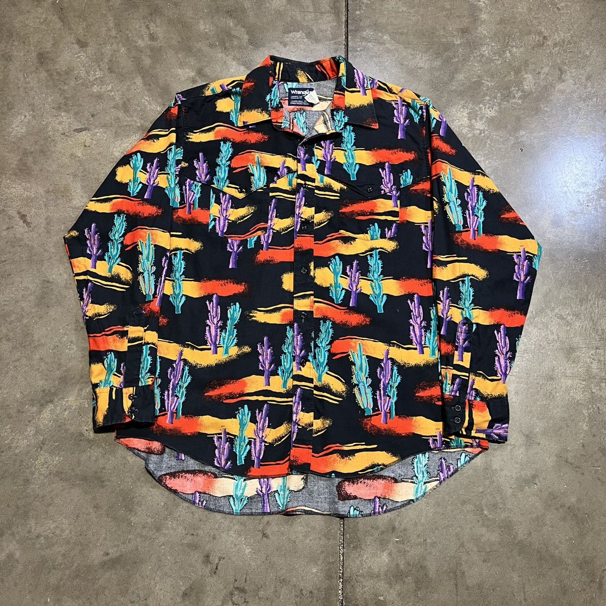 Wrangler Vintage Wrangler Brushpopper Button Up Shirt Western Cactus Size US XL / EU 56 / 4 - 1 Thumbnail