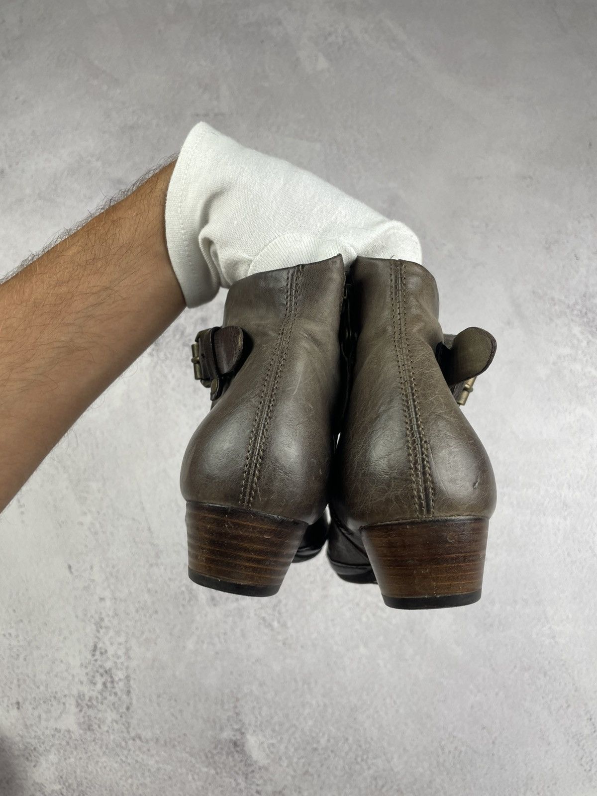 A.S.98 × Vintage A.S. 98 Women’s Leather Ankle Boots Gray Brown Size 37 Size US 7 / IT 37 - 5 Thumbnail