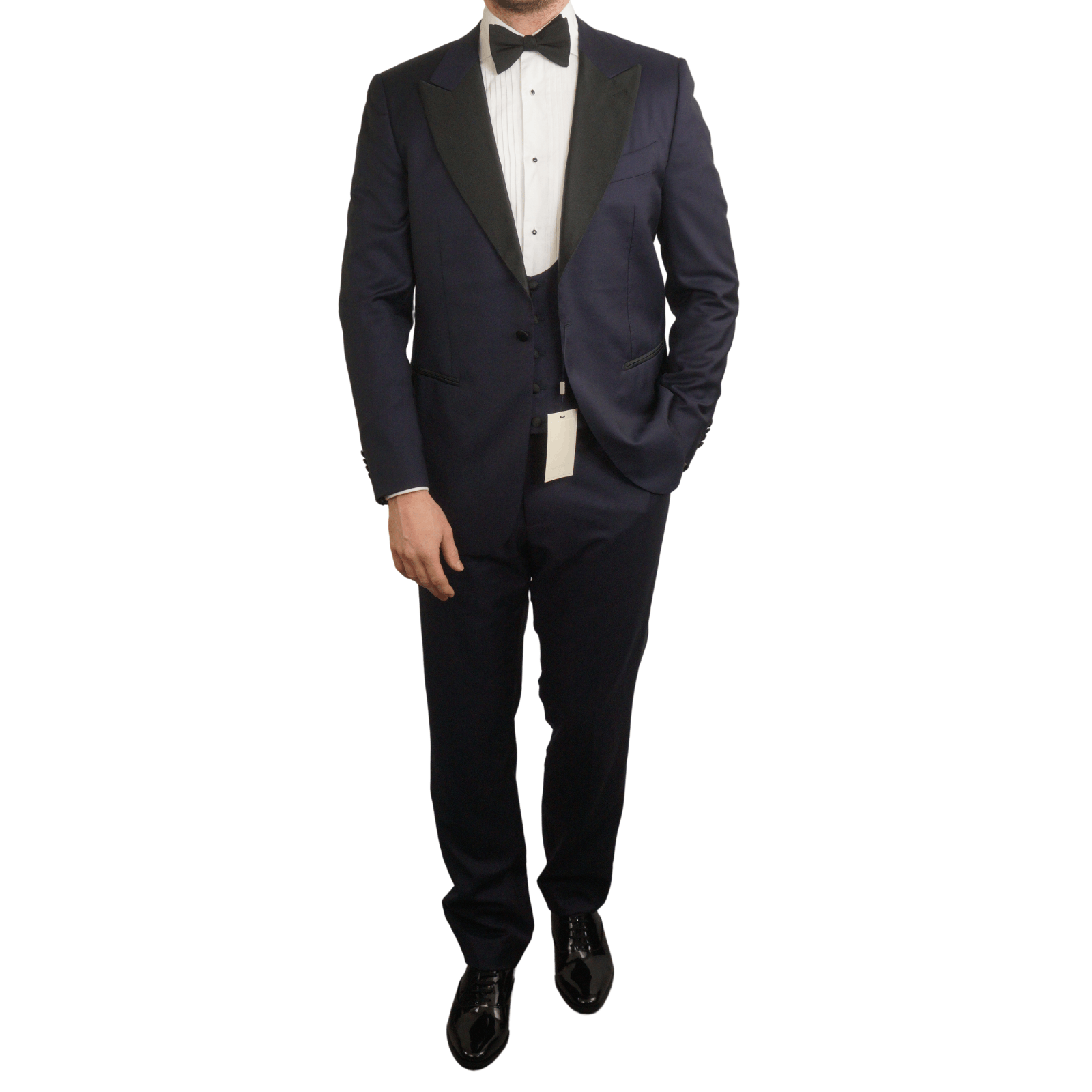 20080 Navy Blue Slim Fit 3 Piece Tuxedo Suit