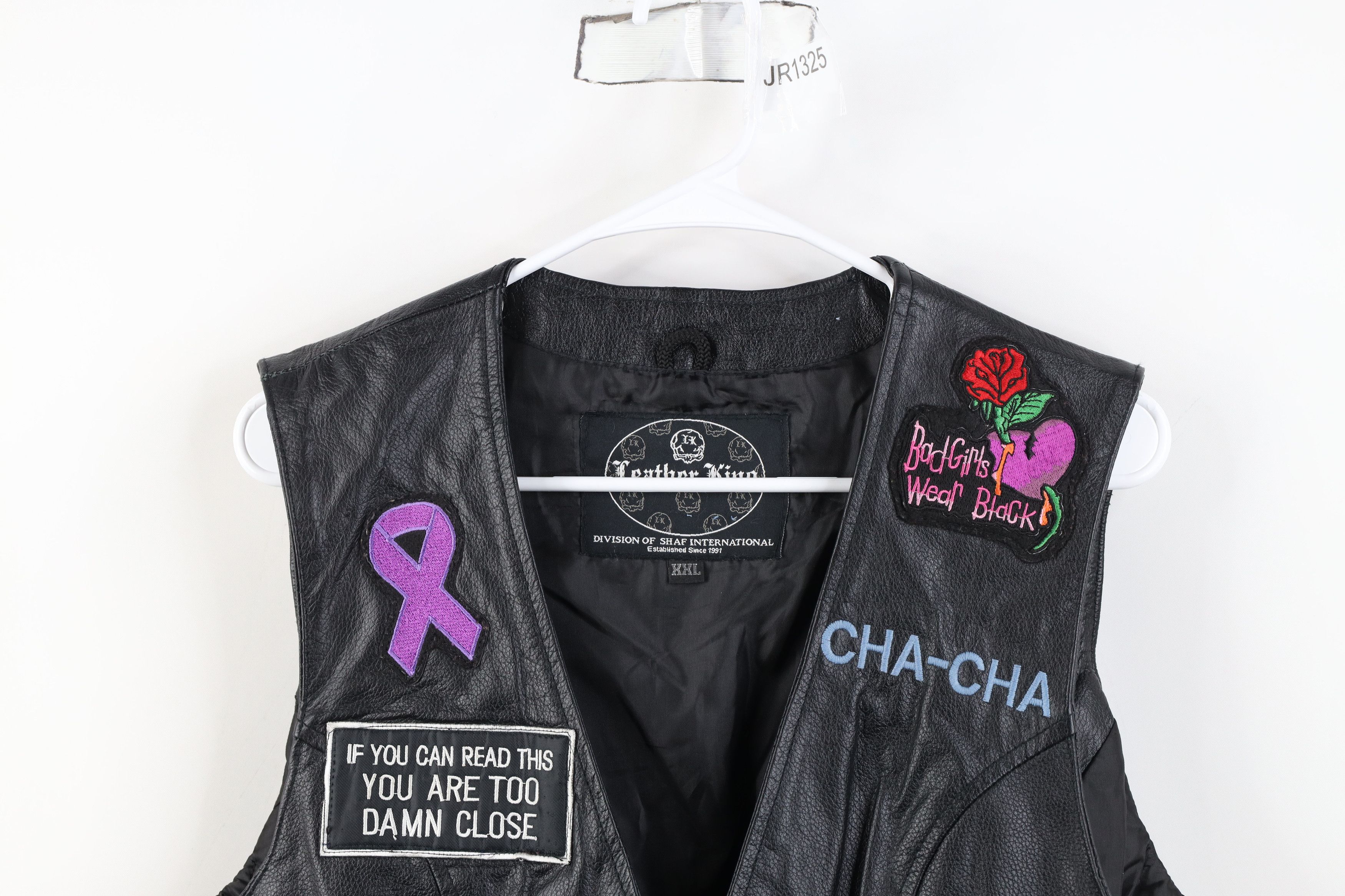 Vintage Vintage 90s Streetwear Wear Black Leather Motorcycle Vest Size XXL / US 16-18 / IT 52-54 - 2 Thumbnail