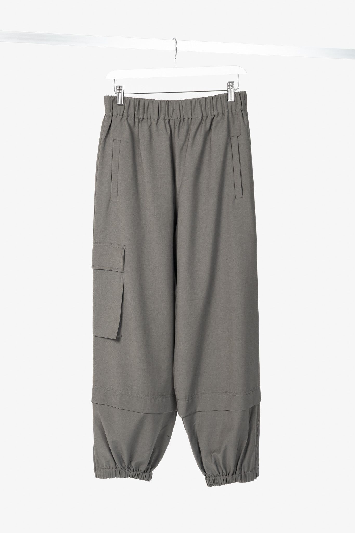Tibi Tibi Wilt Dark Stone Tropical Wool Pull-On Jogger Size 28" / US 6 / IT 42 - 1 Thumbnail