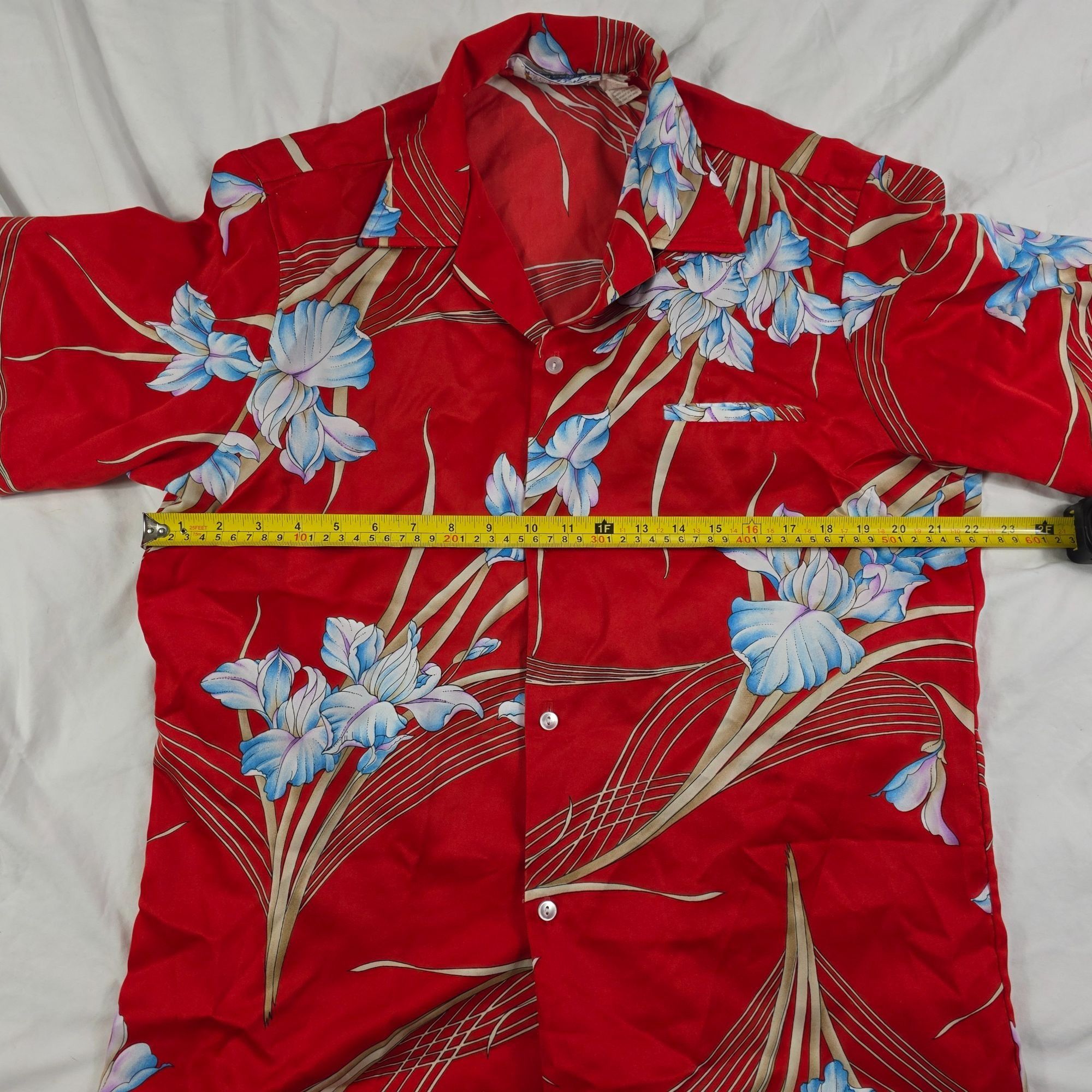 Other Vintage Waltah Clarks Mens Large Red Blue Floral Button Up H Size US L / EU 52-54 / 3 - 5 Thumbnail