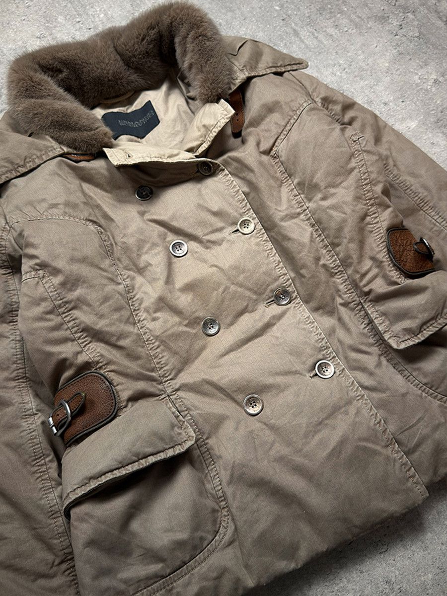Ermanno Scervino Women's Ermanno Scervino Beige Down Jacket with Fur Size L / US 10 / IT 46 - 2 Thumbnail