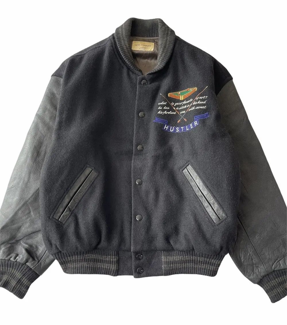 Vintage HUSTLER NEW YORK LEGEND VARSITY JACKET Size US L / EU 52-54 / 3 - 7 Thumbnail