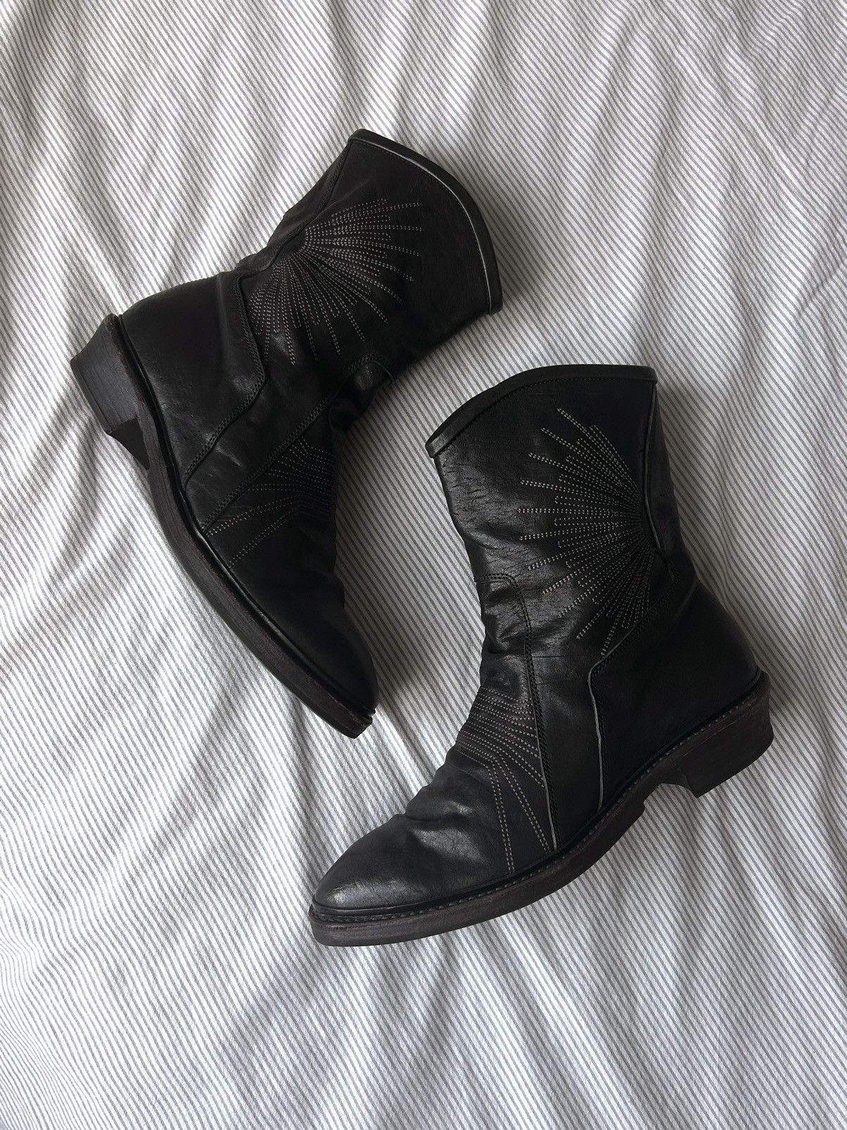 image of Julius Fw18 Nubuck Leather Western Boots in Black, Men's (Size 11)