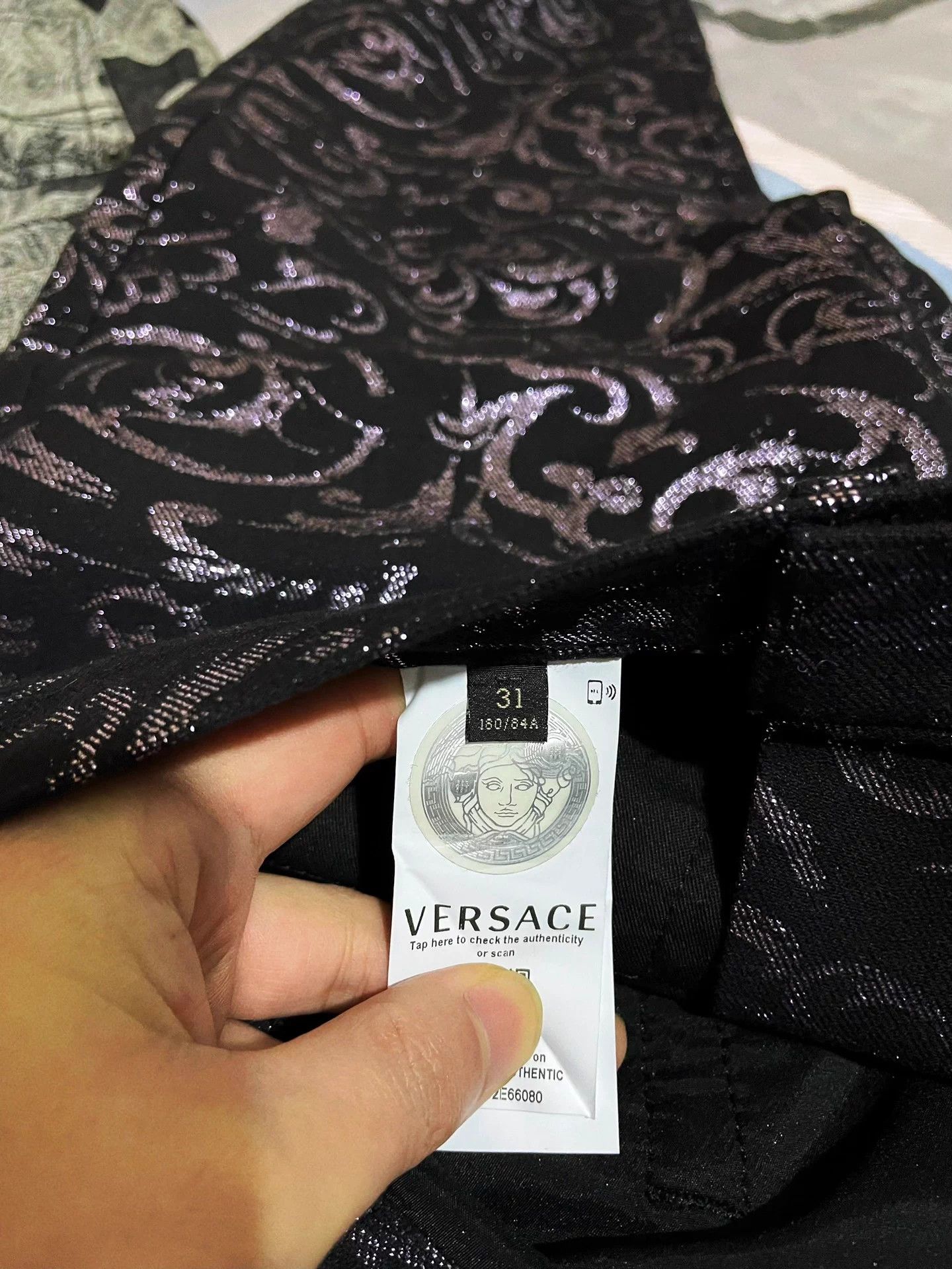 Versace Versace Runway Baroque Print Silk Denim Jeans W31 Size US 31 - 7 Thumbnail
