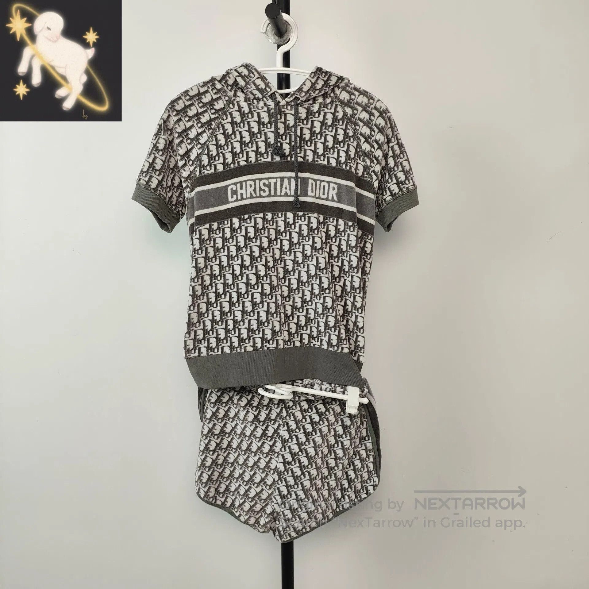 Dior Dior Grey Camo Print Hooded Short Sleeve Sweatshirt| Size US XS / EU 42 / 0 - 1 Thumbnail