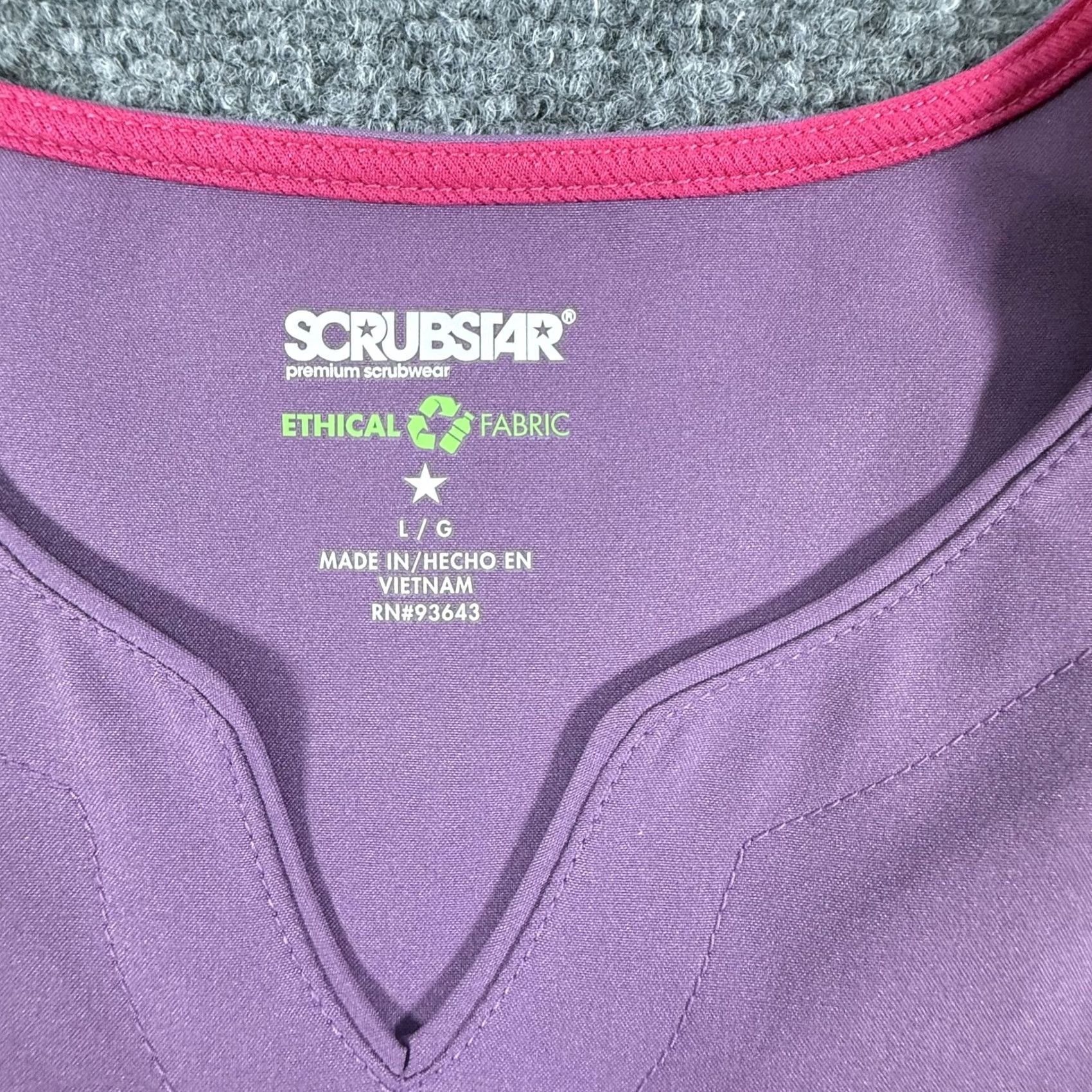 Vintage Scrubstar Top Womens Large Purple Scrub Shirt Nursing Uniform Medical Workwear Size L / US 10 / IT 46 - 4 Thumbnail
