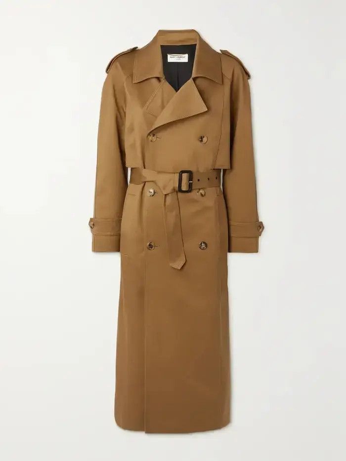 Saint Laurent Paris o1bcso1str1025 Trench Coat In Lambskin in Brown Size US L / EU 52-54 / 3 - 1 Thumbnail