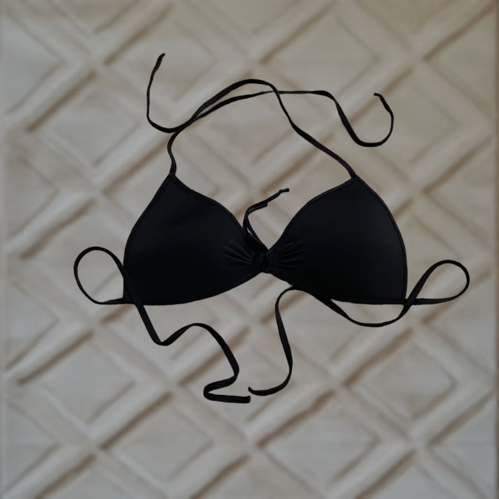 Triangl Eidon Bikini Triangle Top Womens Large Black Padded Halter Beach 90s Theme Mens Womens Girls? Size L / US 10 / IT 46 - 1 Thumbnail