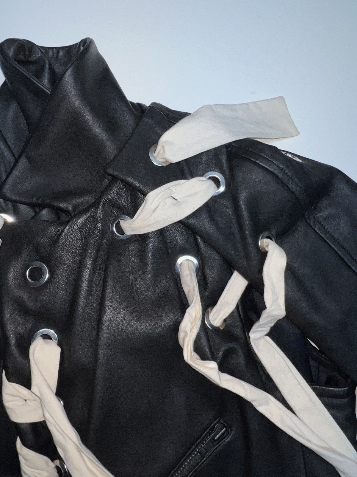 Craig Green 2016AW eyelets leather stitch biker jacket Size US L / EU 52-54 / 3 - 12 Thumbnail