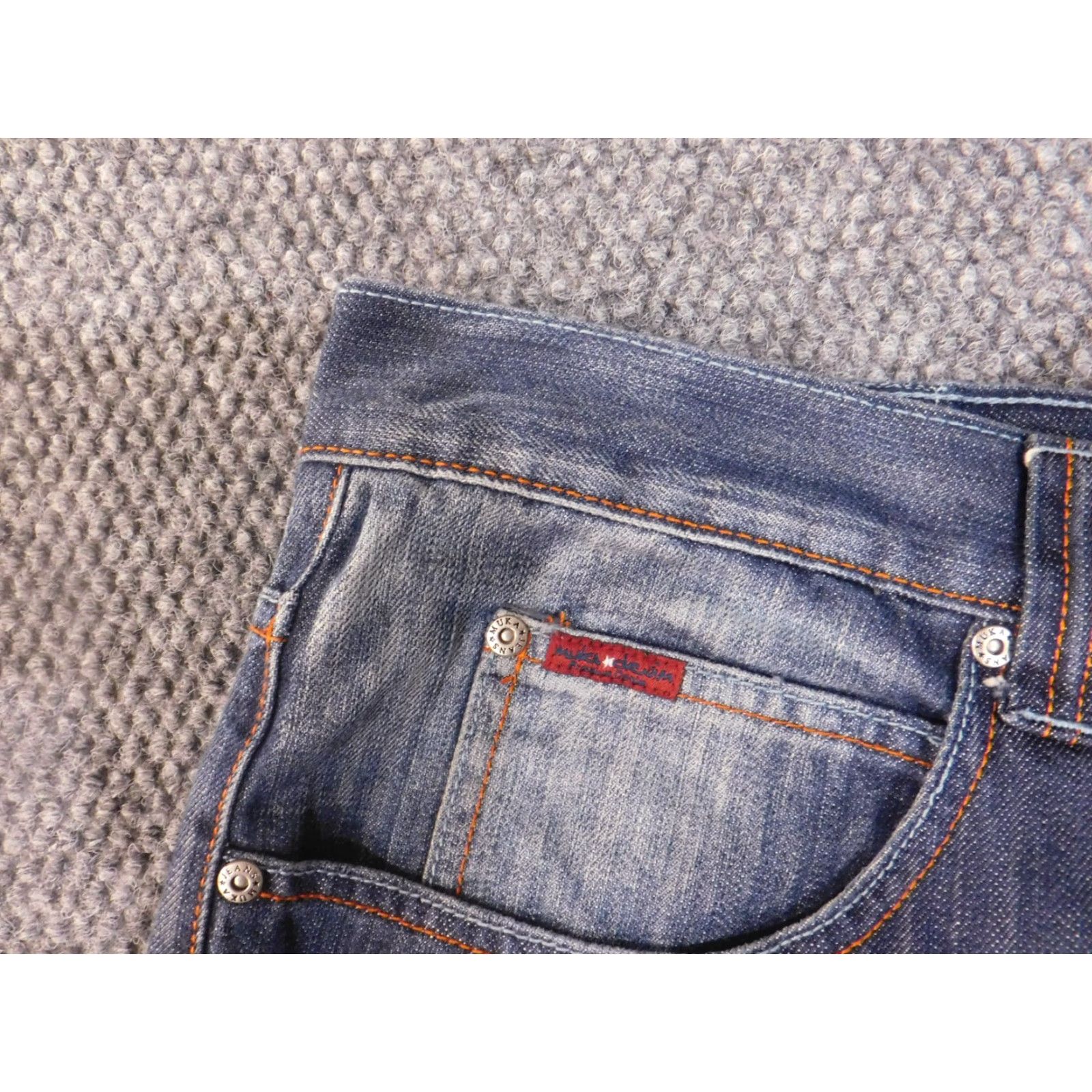 Etro muka Jeans 42x32 Mens Straight Denim Blue Cotton Zip Pockets Vintage Grunge Cowboy 90s Style Jeans Mens Regular 42x32 Size US 42 / EU 58 - 5 Thumbnail