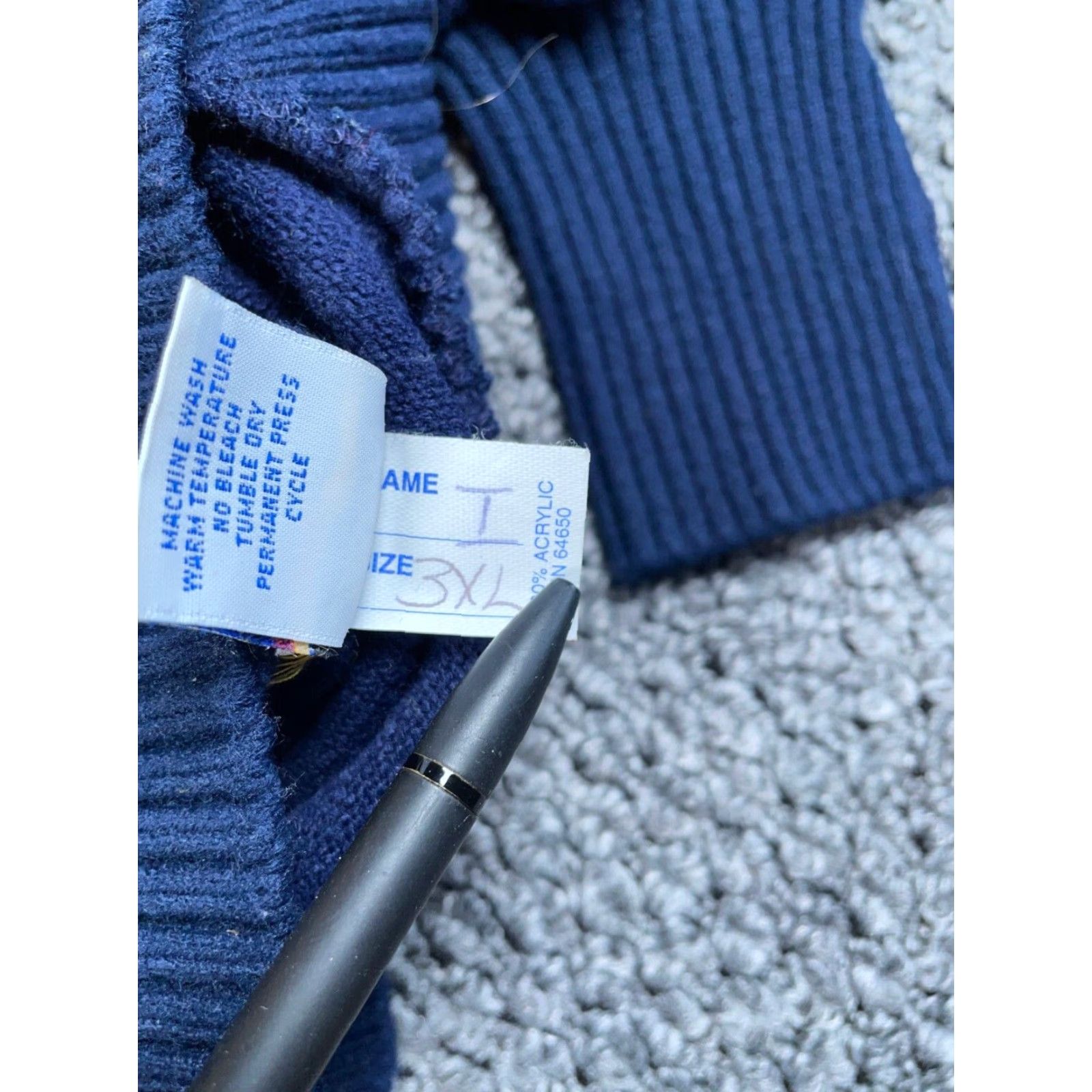 Vintage VINTAGE Varsity Sweater Shirt Women M Blue 80s 90s Preppy Retro Embroidered Knit Mock Neck Long Sleeve Pullover Casual USA Tag Size M / US 6-8 / IT 42-44 - 4 Thumbnail