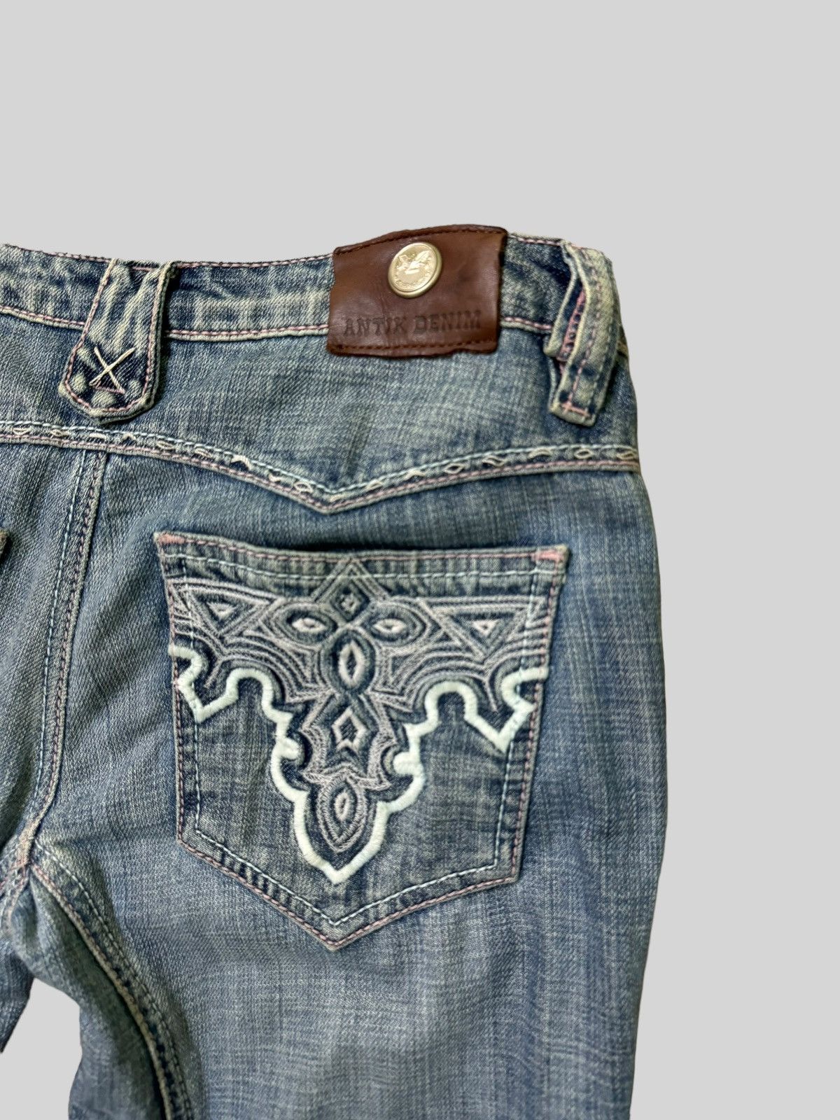 If Six Was Nine × Japanese Brand × Le Grande Bleu (L.G.B.) Flared Antik denim Low Waist embroidery Bootcut Denim Size US 30 / EU 46 - 12 Thumbnail