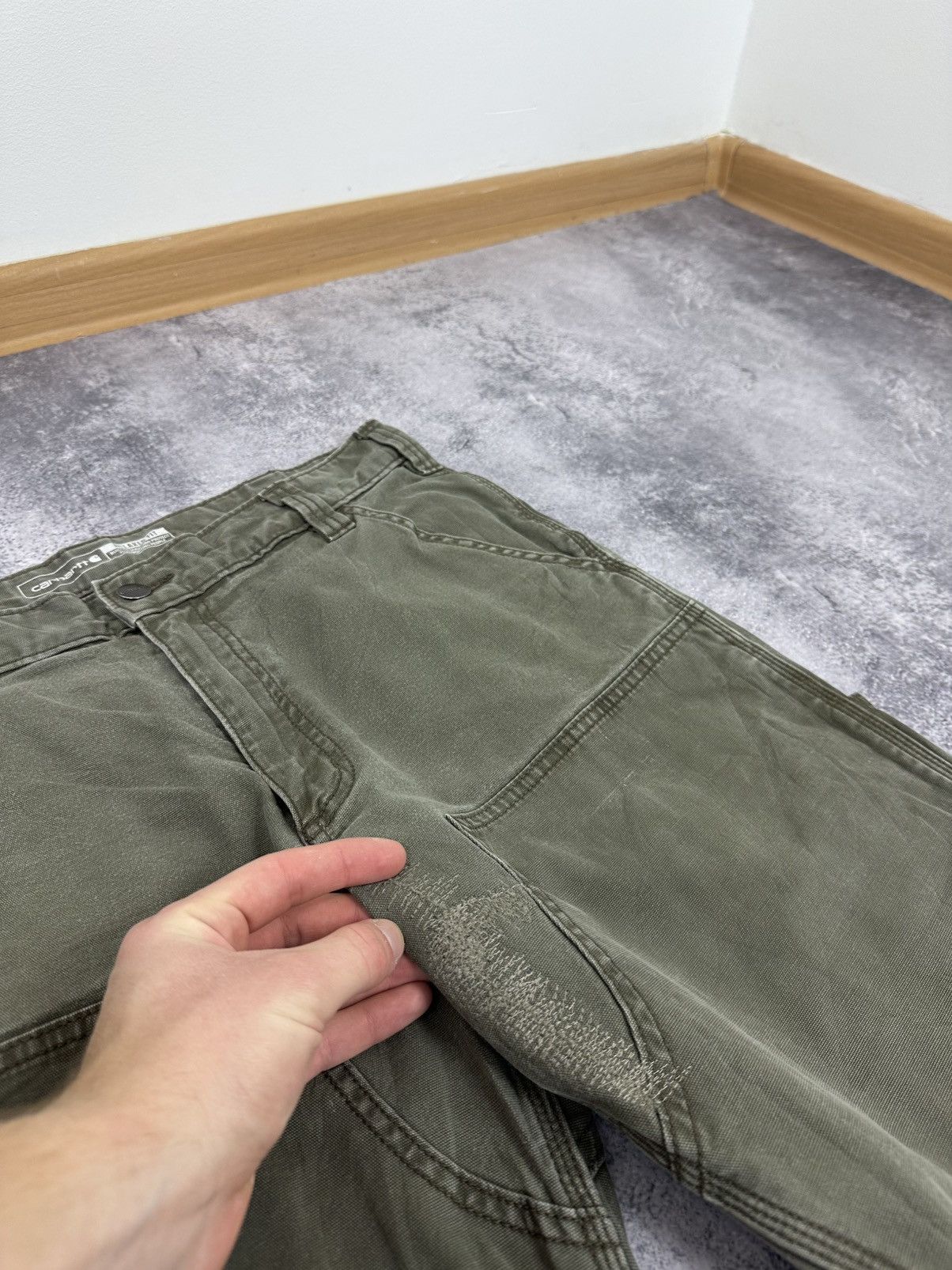 Carhartt Vintage Carhartt Double Knee Faded Khaki Y2K Carpenter Pants Size US 34 / EU 50 - 14 Thumbnail