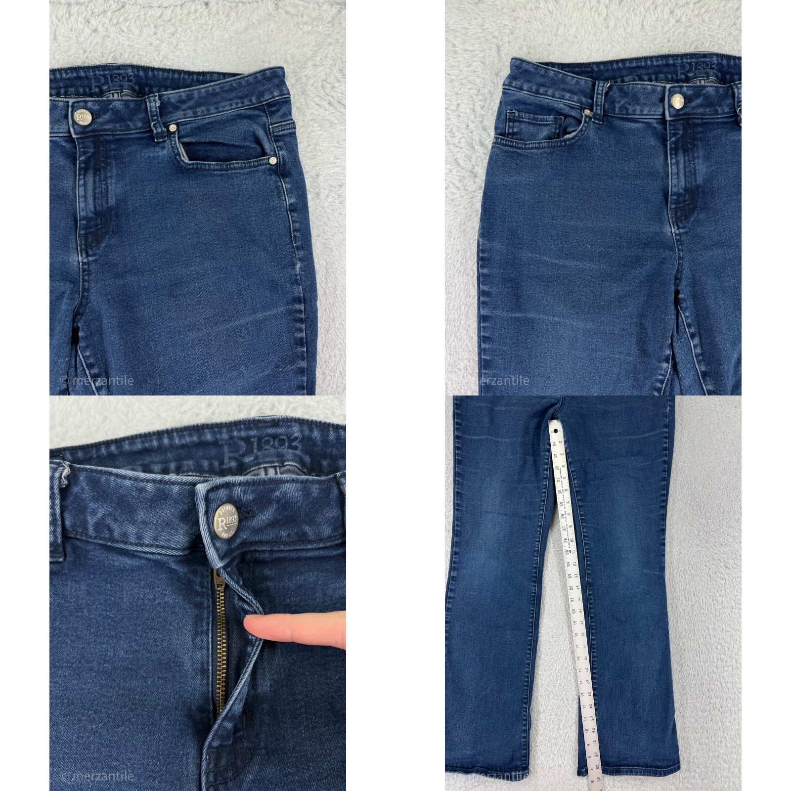 CO Roebuck and Co Jeans Womens 14 Blue Denim Bootcut Cotton Stretch Western Size 36" / US 14 / IT 50 - 8 Thumbnail
