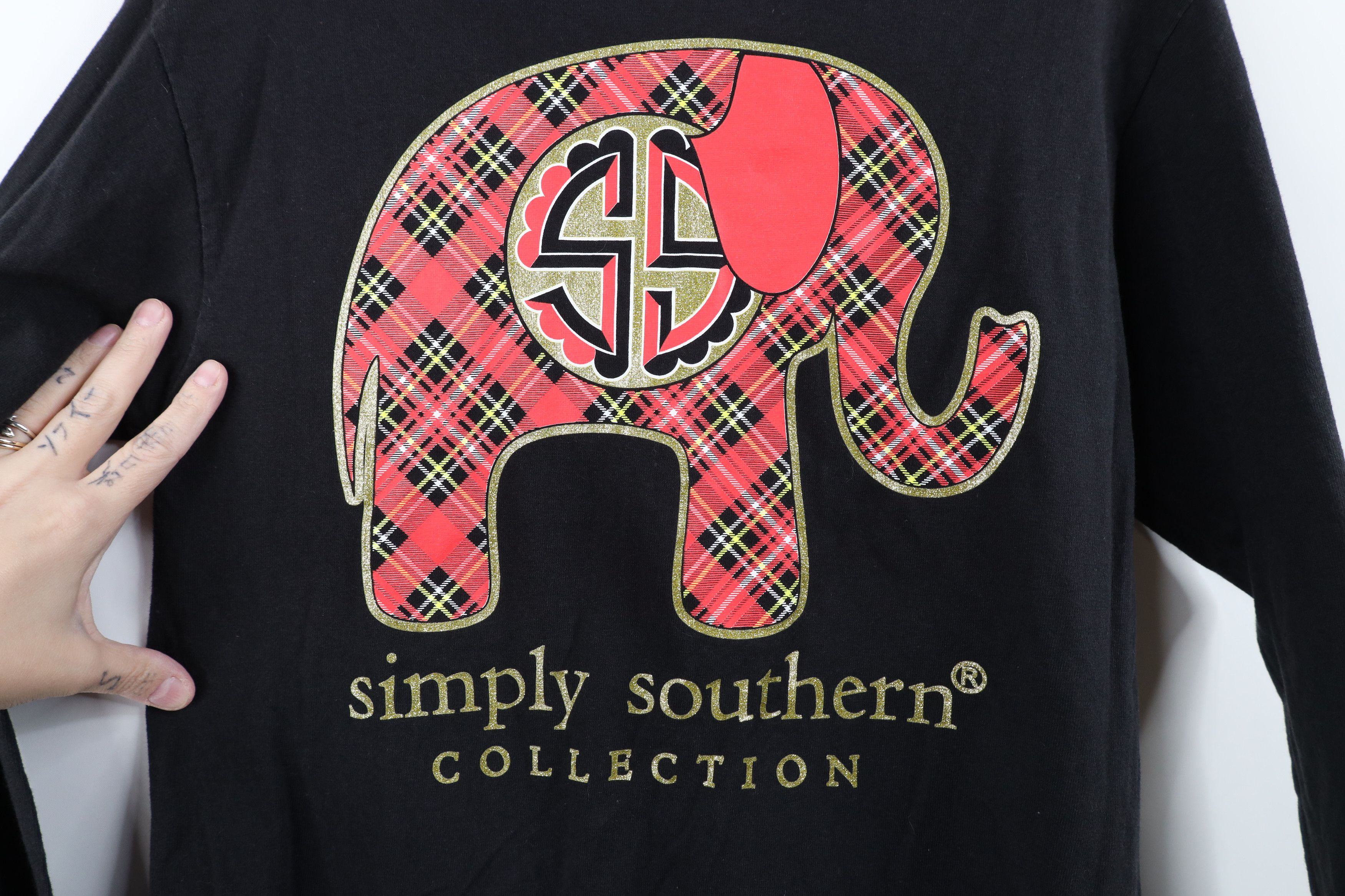 Vintage Simply Southern Collection Elephant Long Sleeve T-Shirt Size S / US 4 / IT 40 - 11 Thumbnail