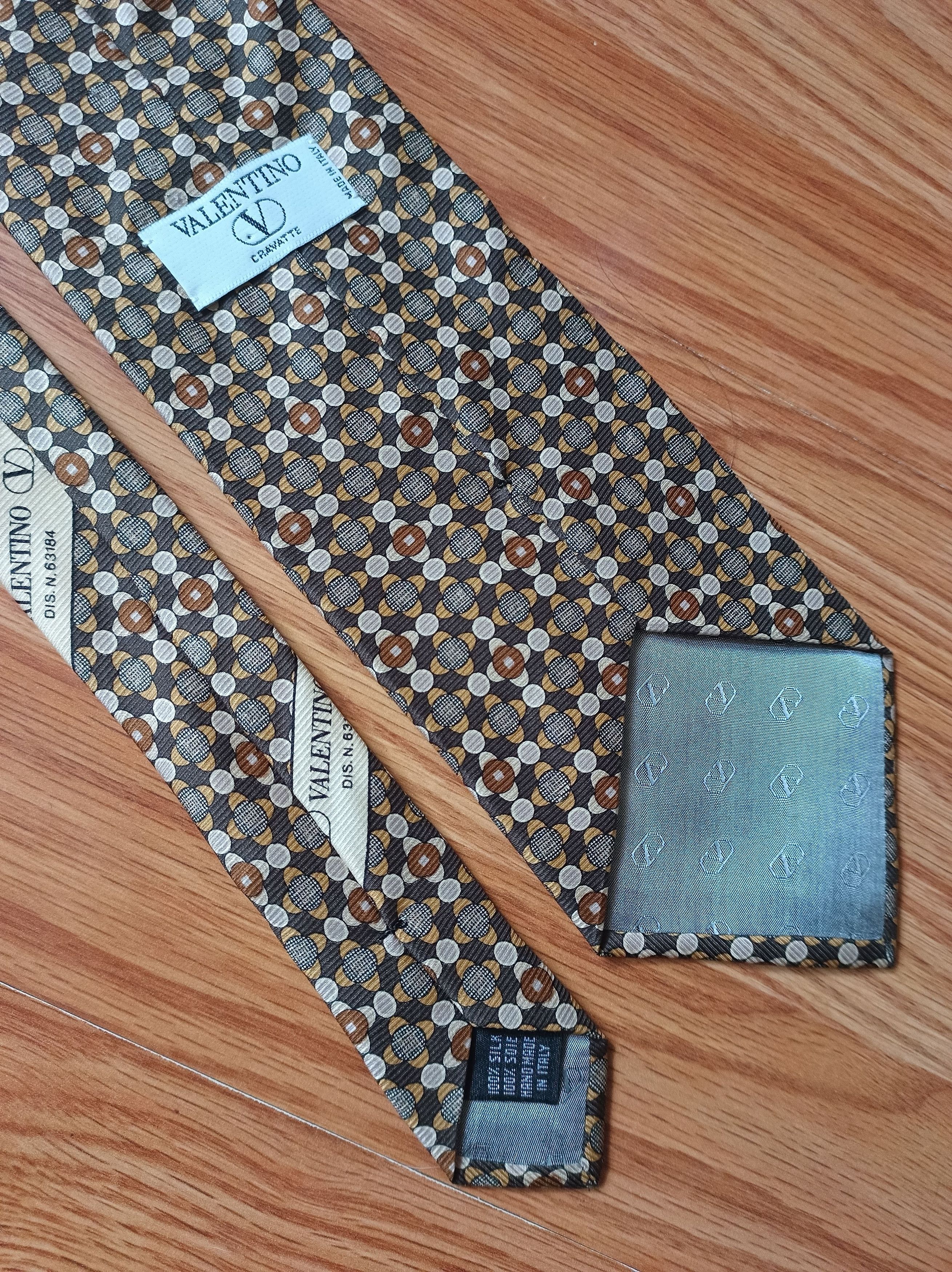 Valentino VALENTINO Cravatte Abstract Print Silk Mens Tie Size ONE SIZE - 4 Thumbnail