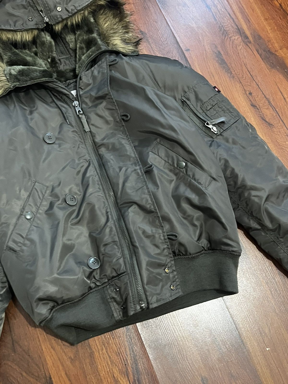 Vintage 00s l Flyer Green Vintage Bomber Large hype Jacket Oversize Size US L / EU 52-54 / 3 - 3 Thumbnail